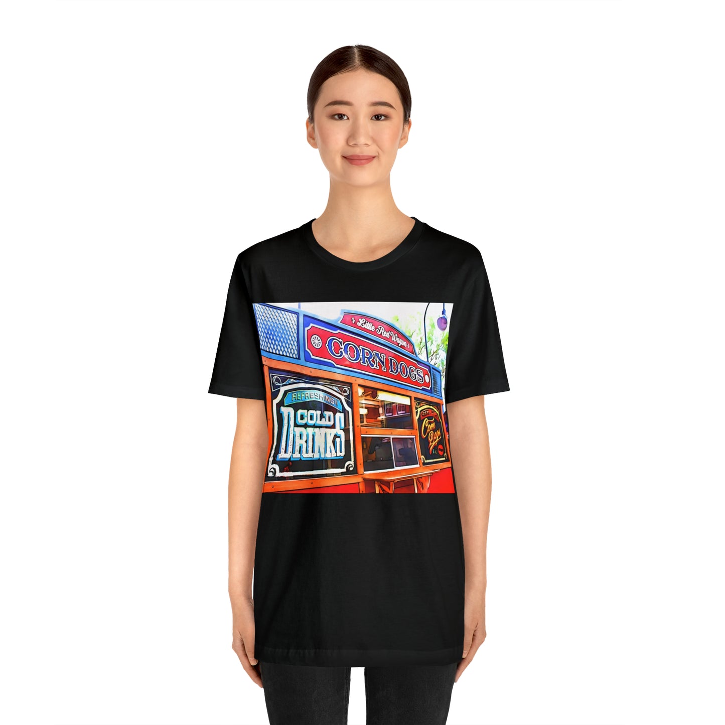 Unisex Jersey Short Sleeve Tee Painting of Disneyland CORN DOGS
