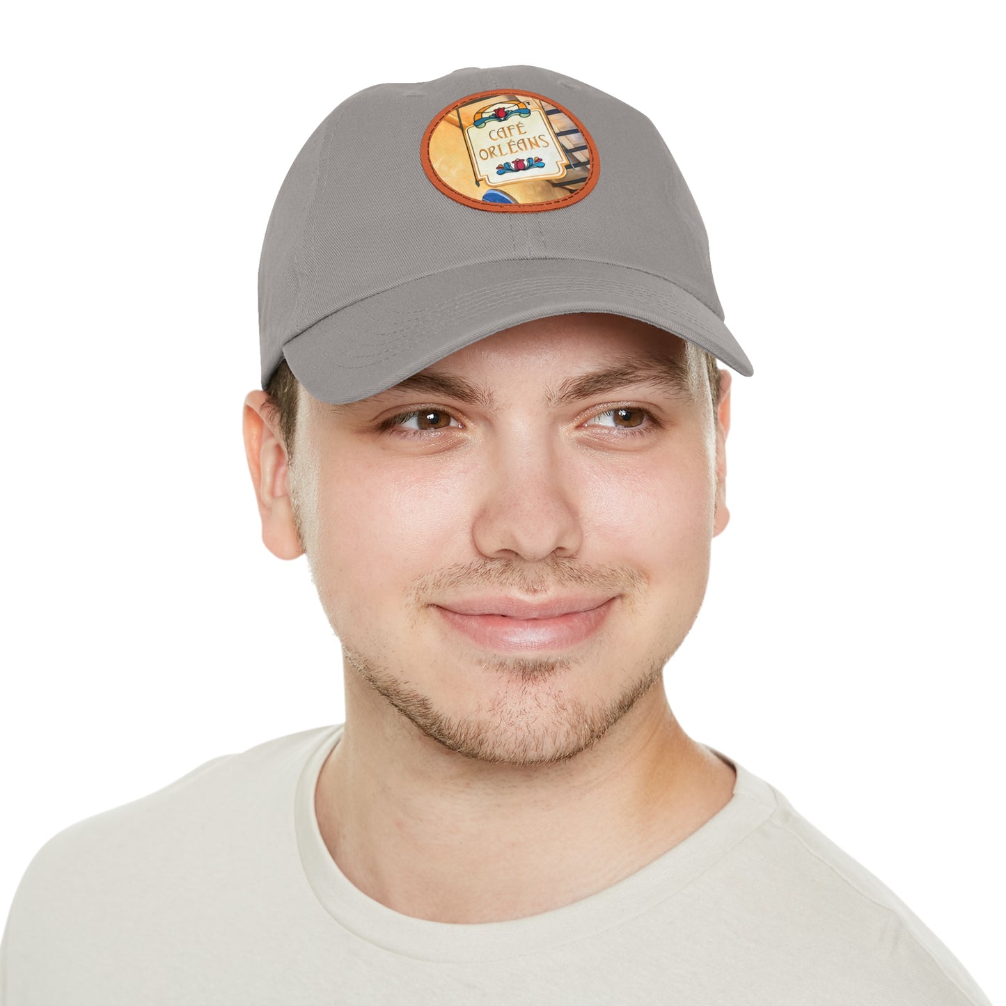 Dad Hat with Leather Patch (Round) Painting of Disneyland Resort Cafe Orlean's