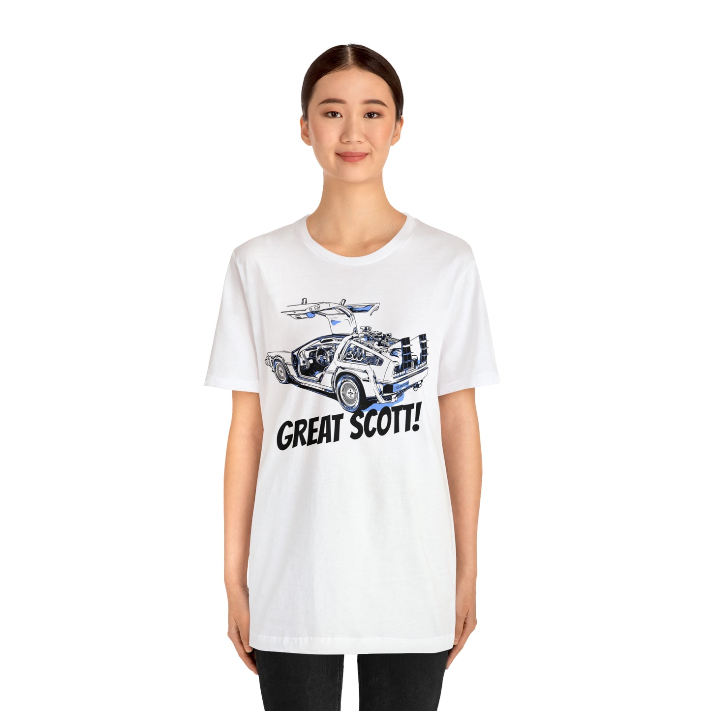 Unisex Jersey Short Sleeve Tee BACK TO THE FUTURE movie " GREAT SCOTT!"