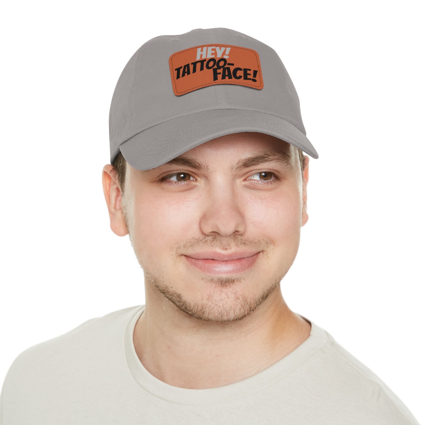 Dad Hat with Leather Patch ~ 50 Frist Dates Movie ~ Hey! Tattoo Face!