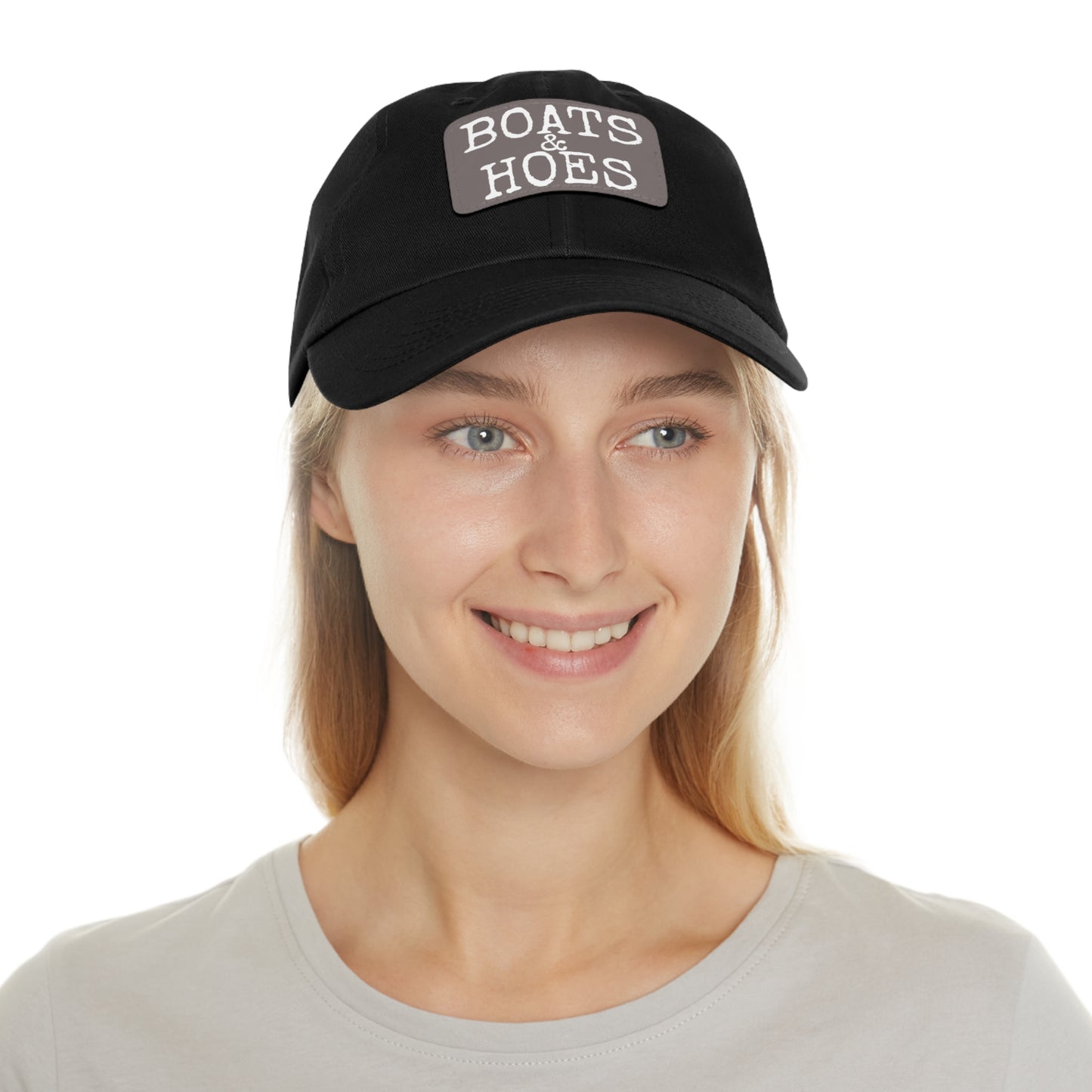 Dad Hat with Leather Patch (Rectangle) Stepbrothers Movie Boats & Hoes