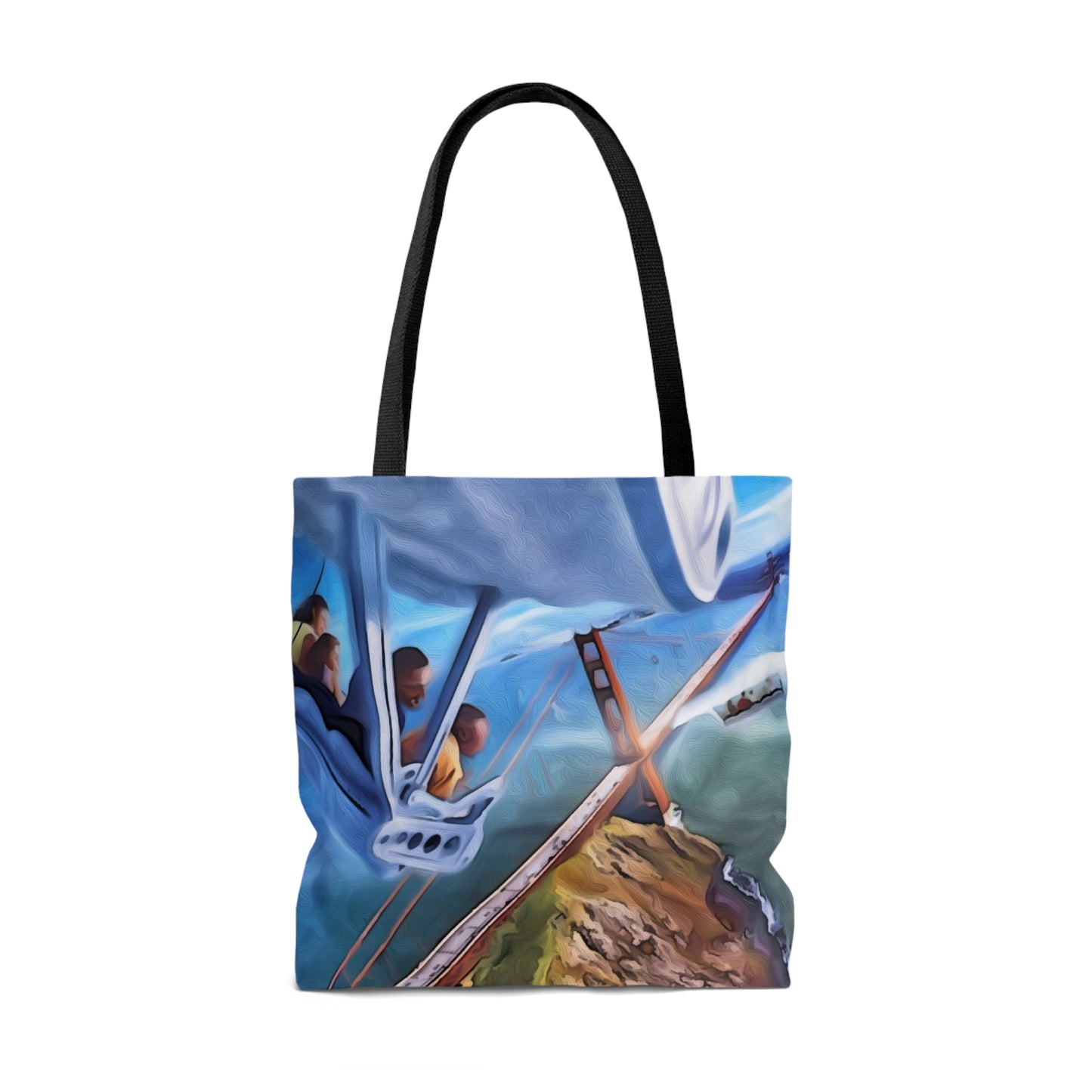 AOP Tote Bag Painting of Disneyland Resort DCA Sorin over California Ride Poster