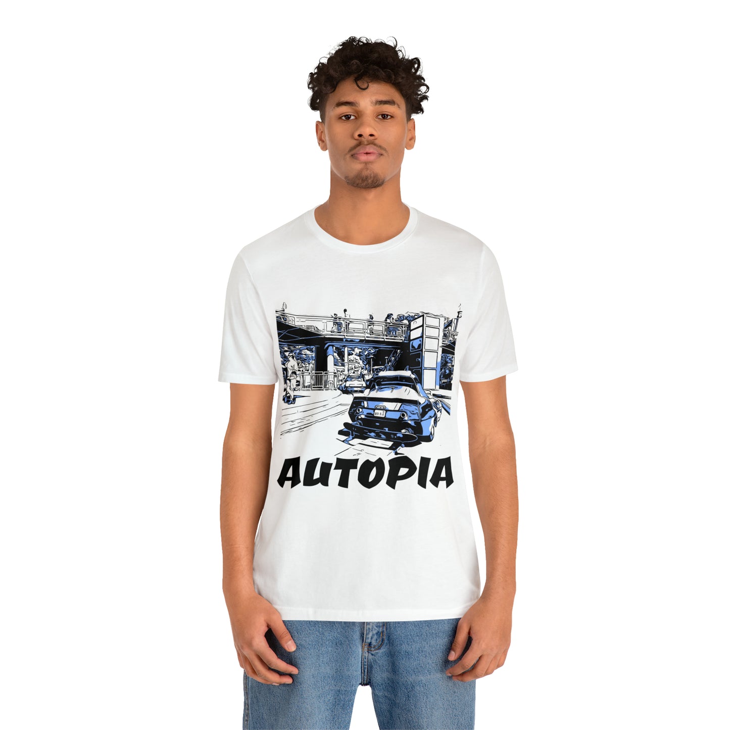 Unisex Jersey Short Sleeve Tee Painting of Disneyland AUTOPIA
