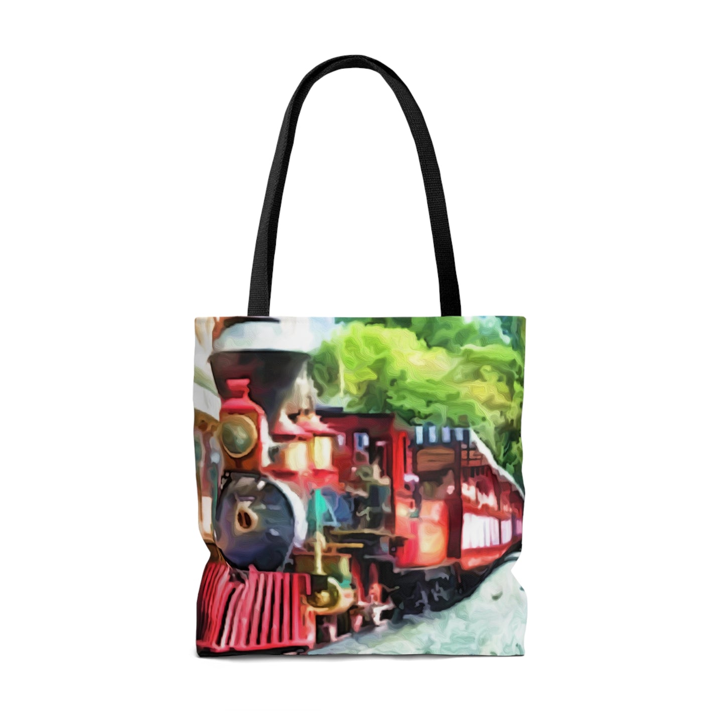 AOP Tote Bag Painting of Disneyland Railroad Main Street Station Train