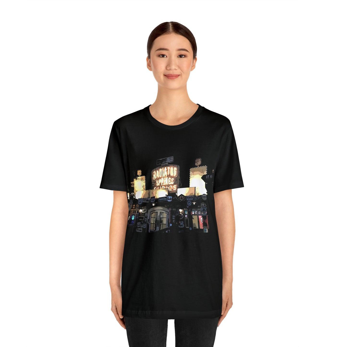 Unisex Jersey Short Sleeve Tee painting of Disneyland DCA Radiator Springs