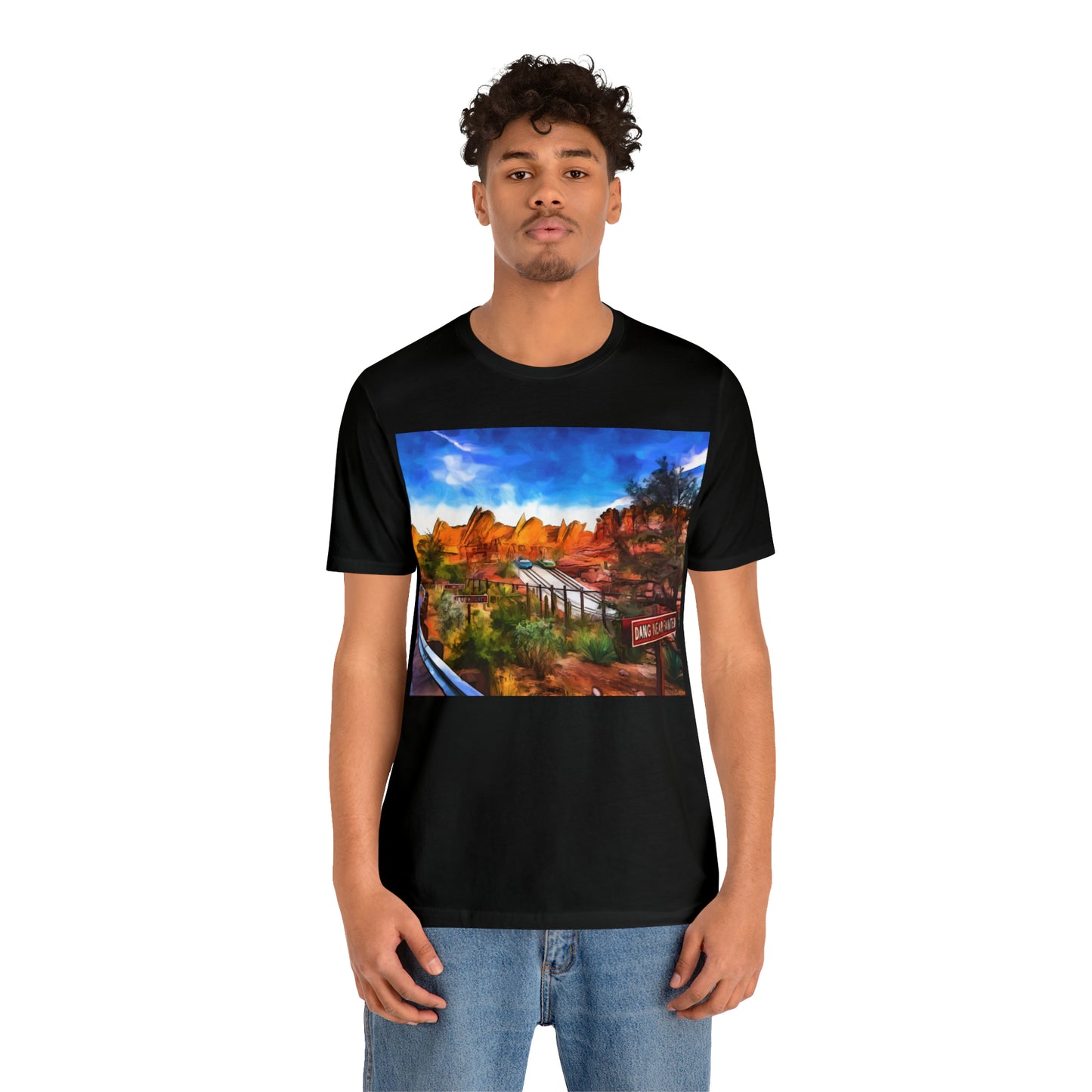 Unisex Jersey Short Sleeve Tee Painting of Disneyland RADIATOR SPRINGS RACERS