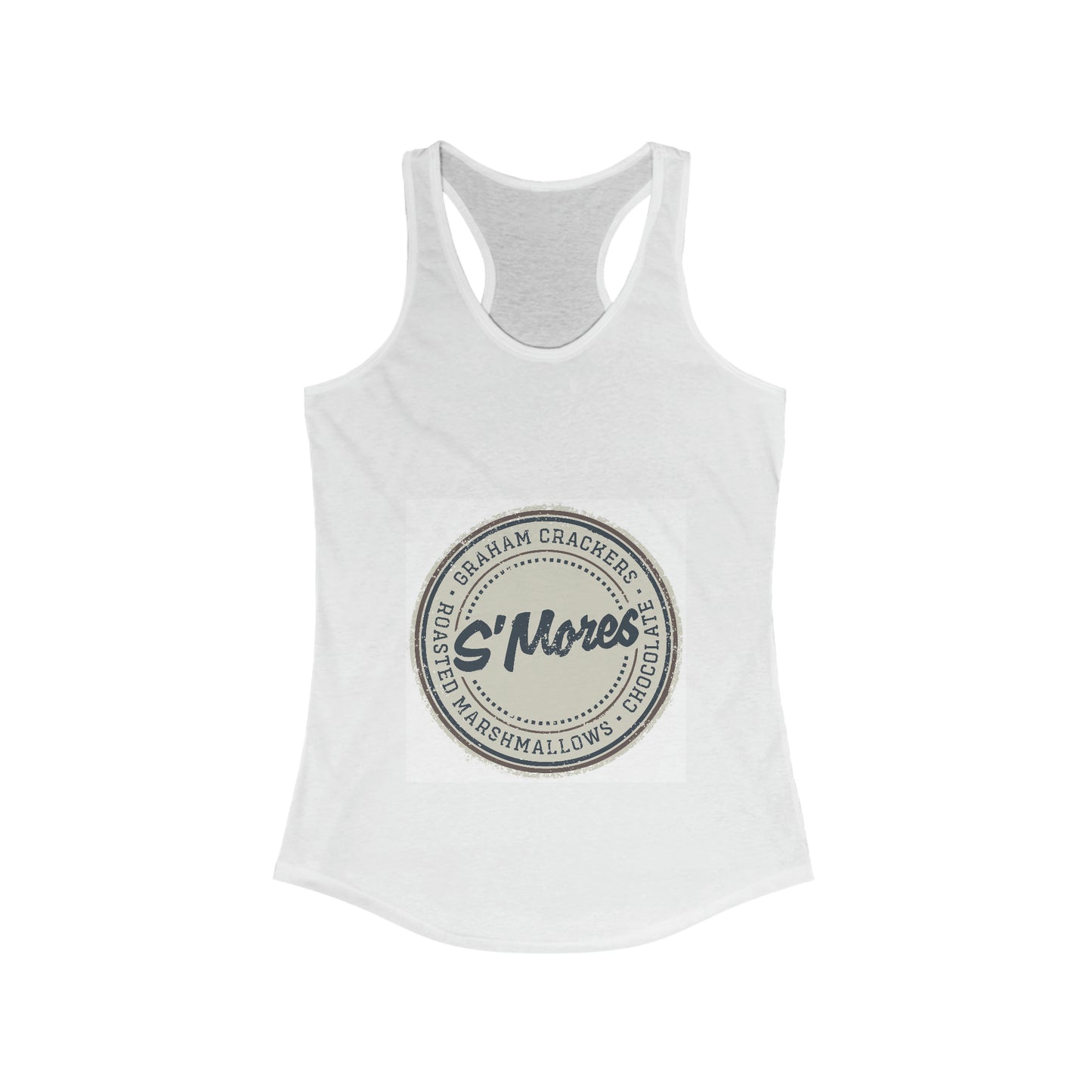 Women's Ideal Racerback Tank Vintage S'mores Campfire Treat Stamp