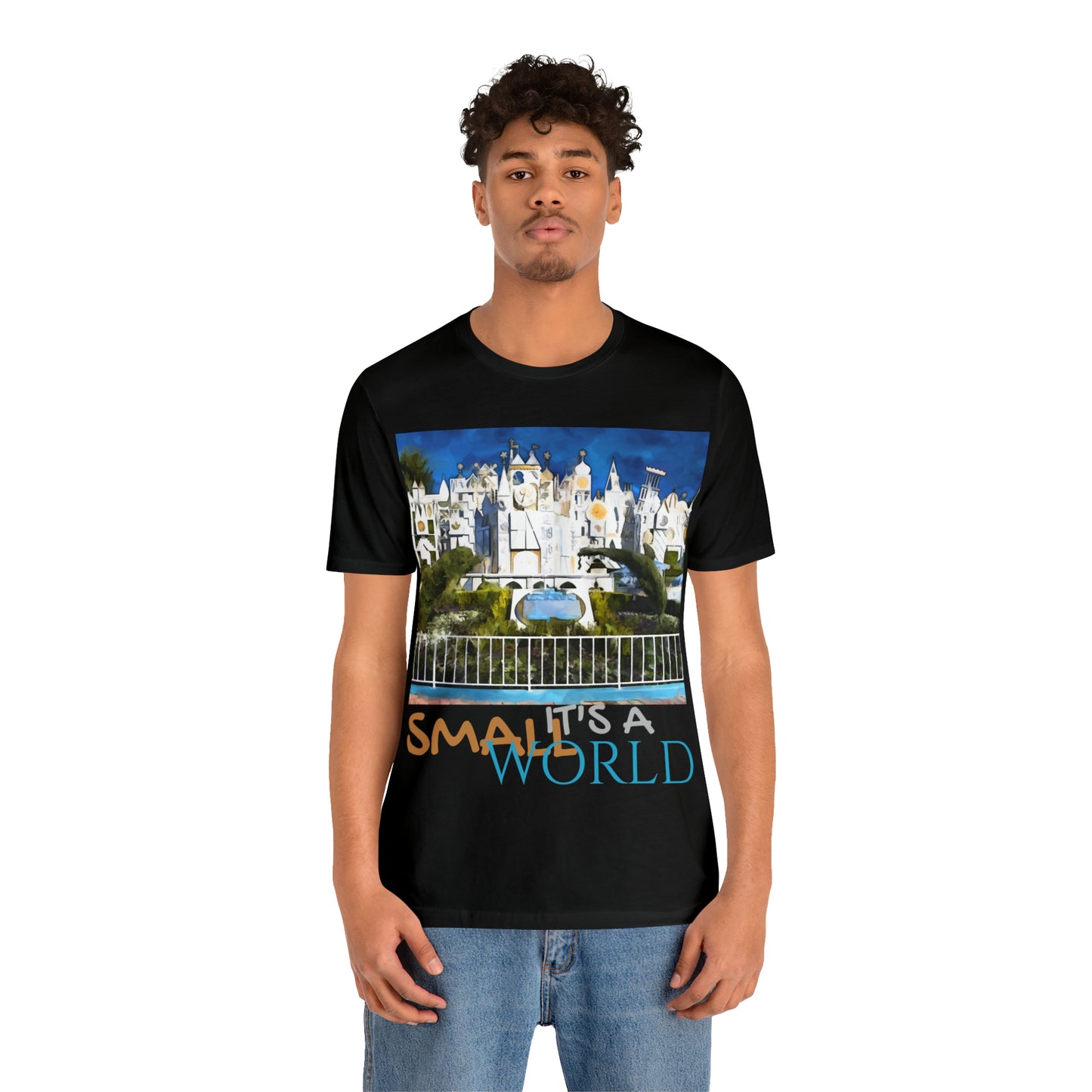Unisex Jersey Short Sleeve Tee Painting of It's A Disney Thing! SMALL WORLD
