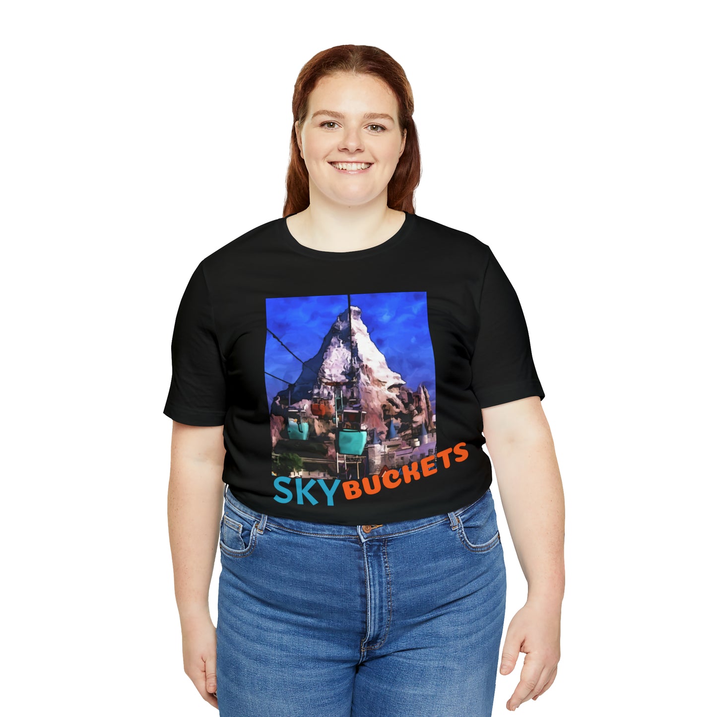 Unisex Jersey Short Sleeve Tee Painting of Disneyland SKY BUCKETS