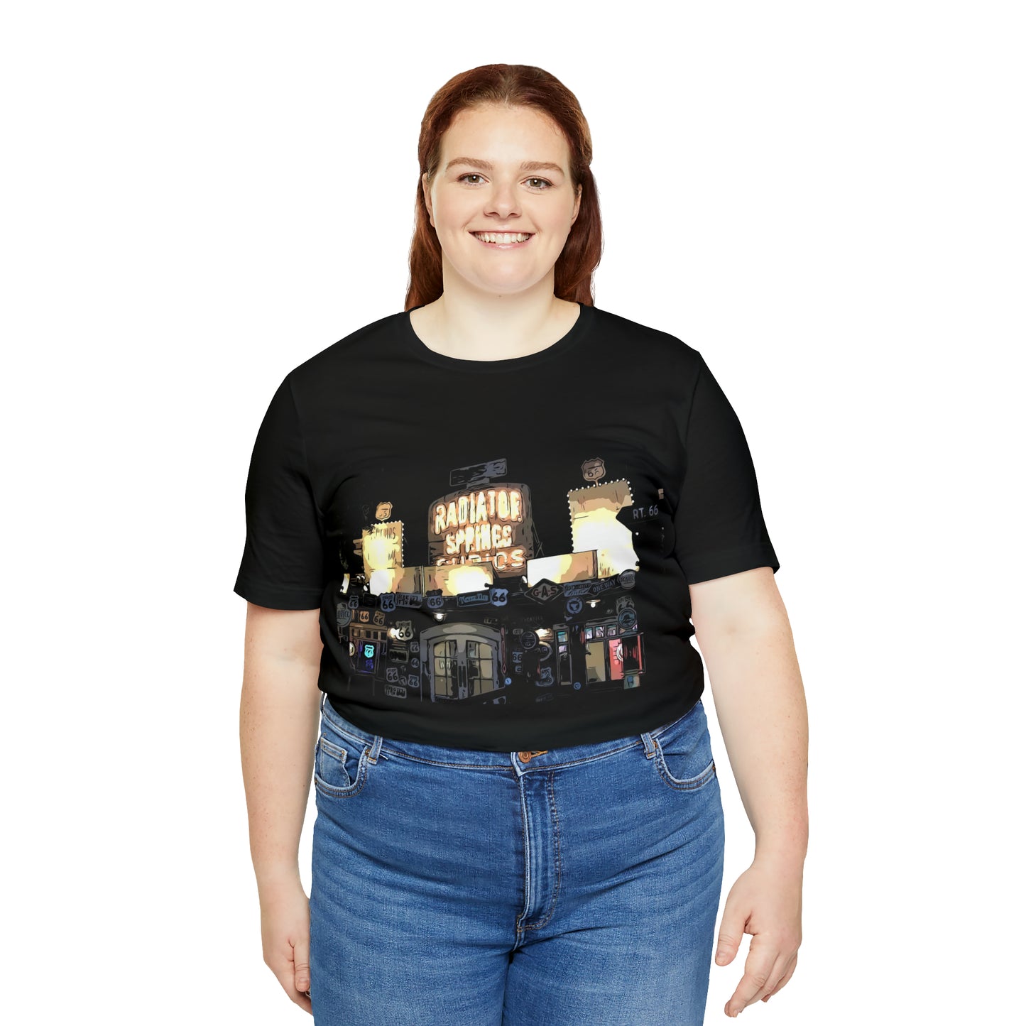 Unisex Jersey Short Sleeve Tee painting of Disneyland DCA Radiator Springs