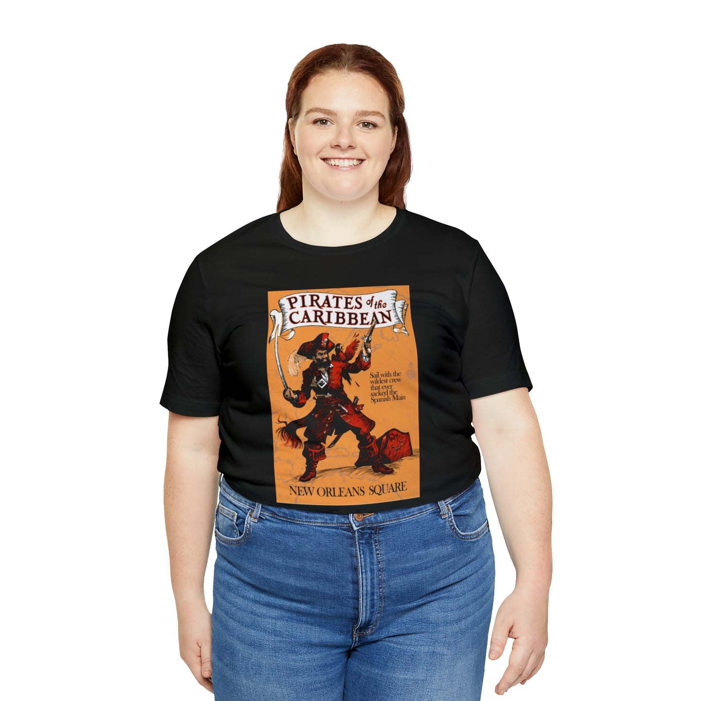 Unisex Jersey Short Sleeve Tee Painting of Disneyland Pirates of the Carribean