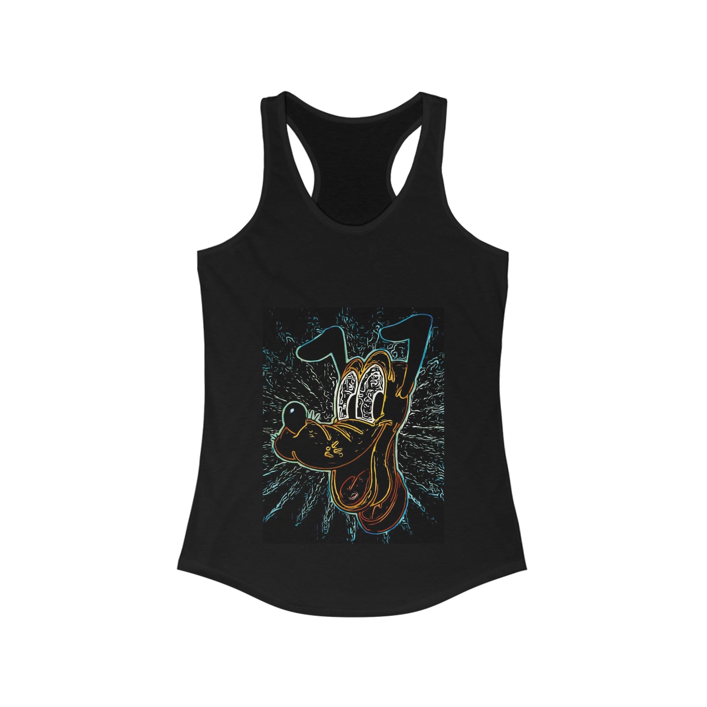 Women's Ideal Racerback Tank Painting of Disney Pluto