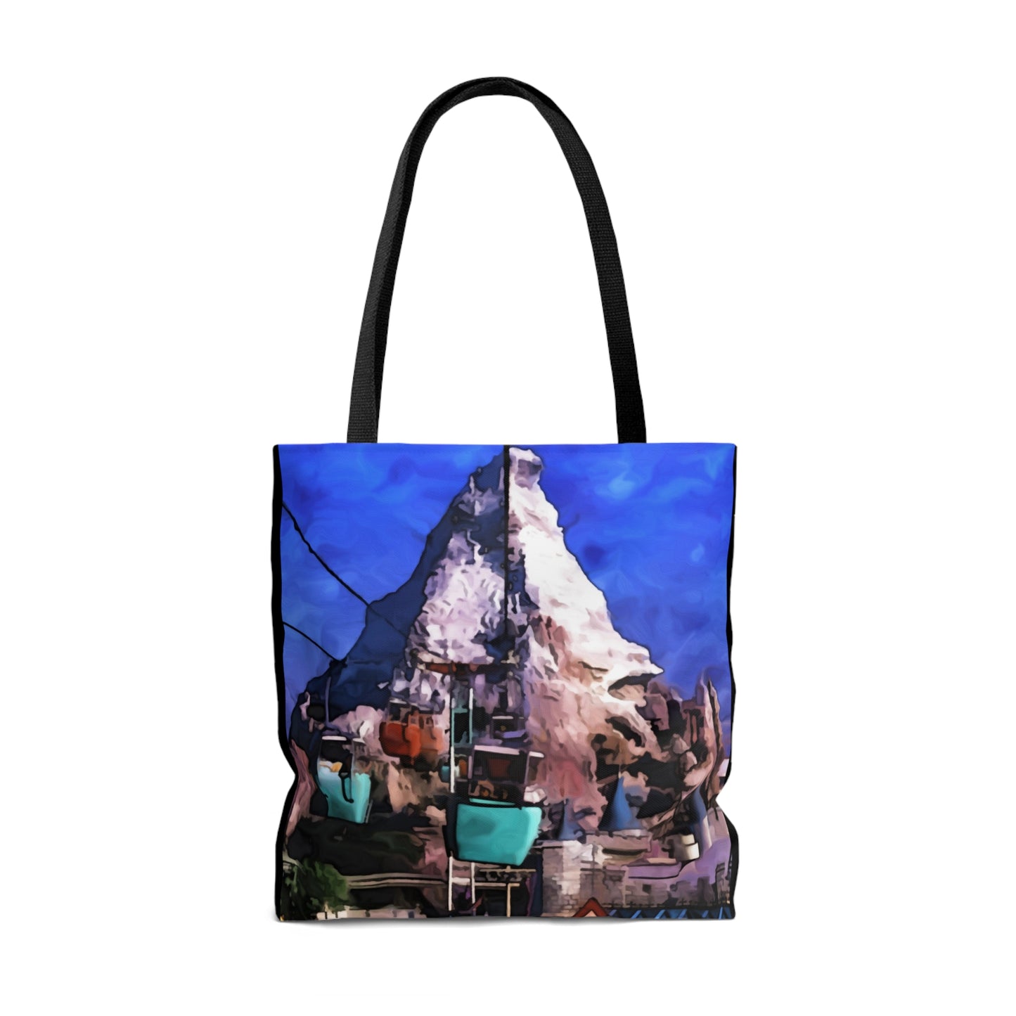 AOP Tote Bag Painting of Disneyland Retro Ride Sky Buckets