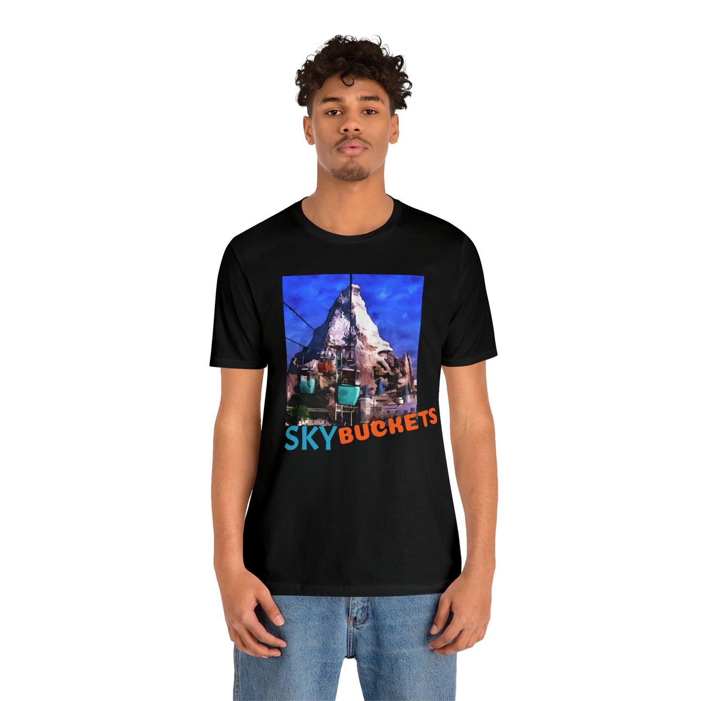 Unisex Jersey Short Sleeve Tee Painting of Disneyland SKY BUCKETS
