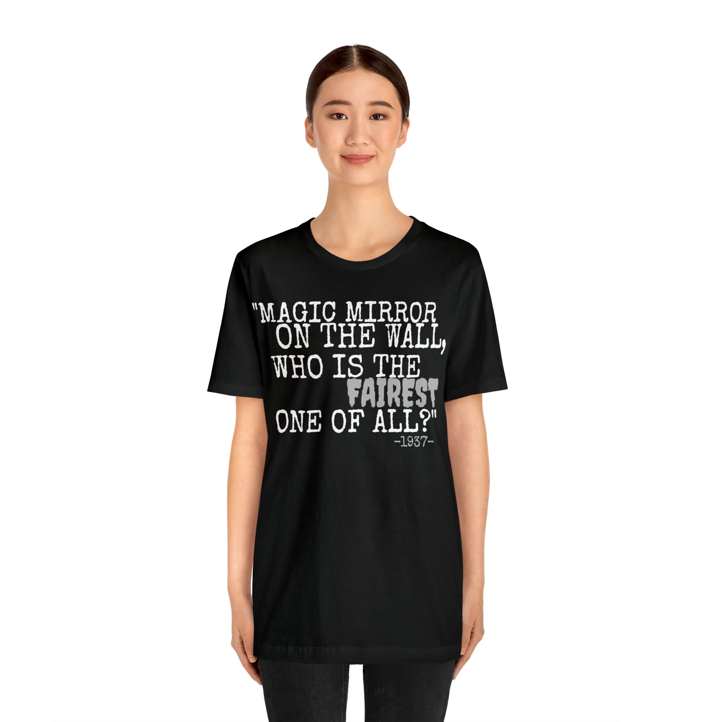 Unisex Jersey Short Sleeve Tee Disney Snow White movie quote magic mirror on the
