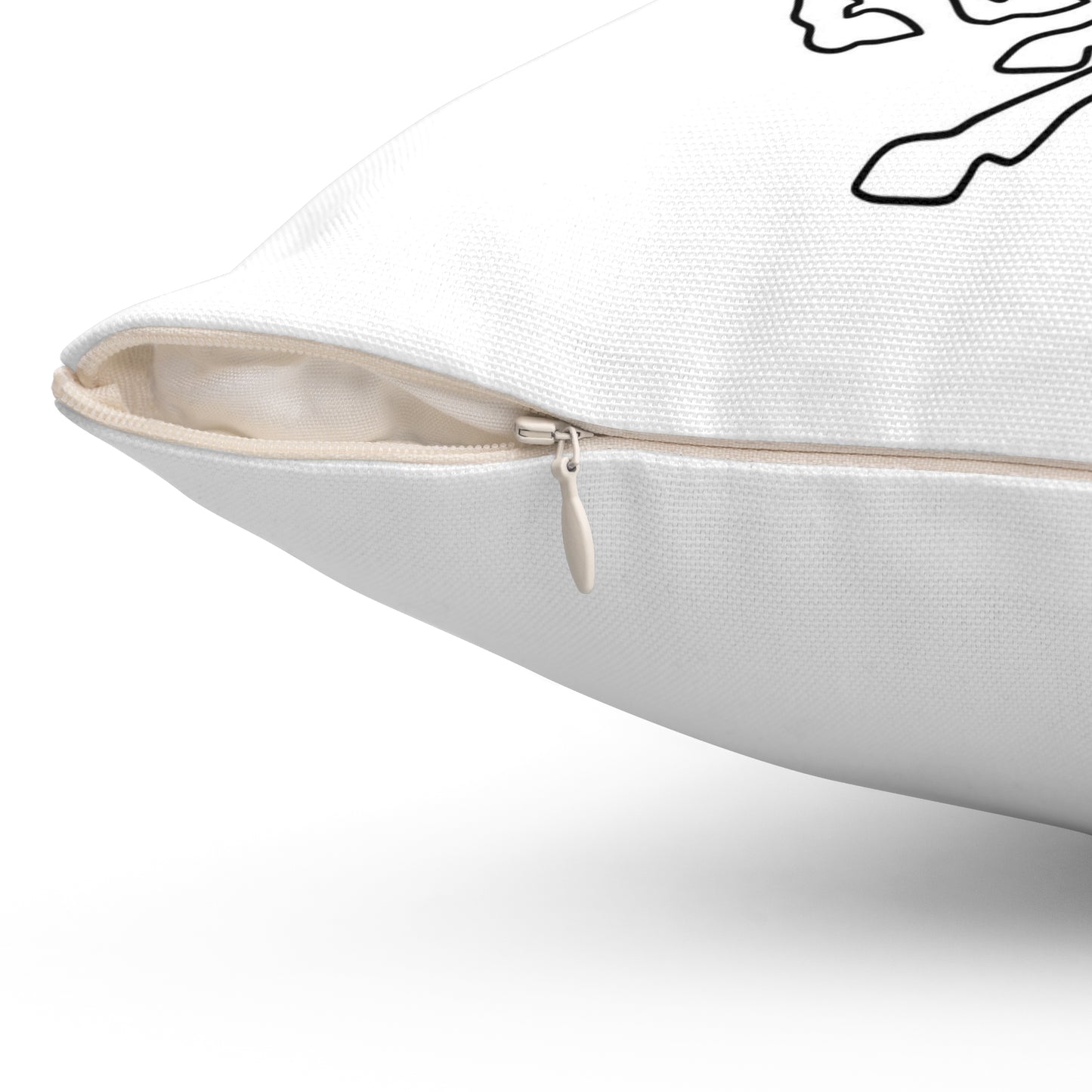 Spun Polyester Square Pillow Galloping horses. Continuous one line