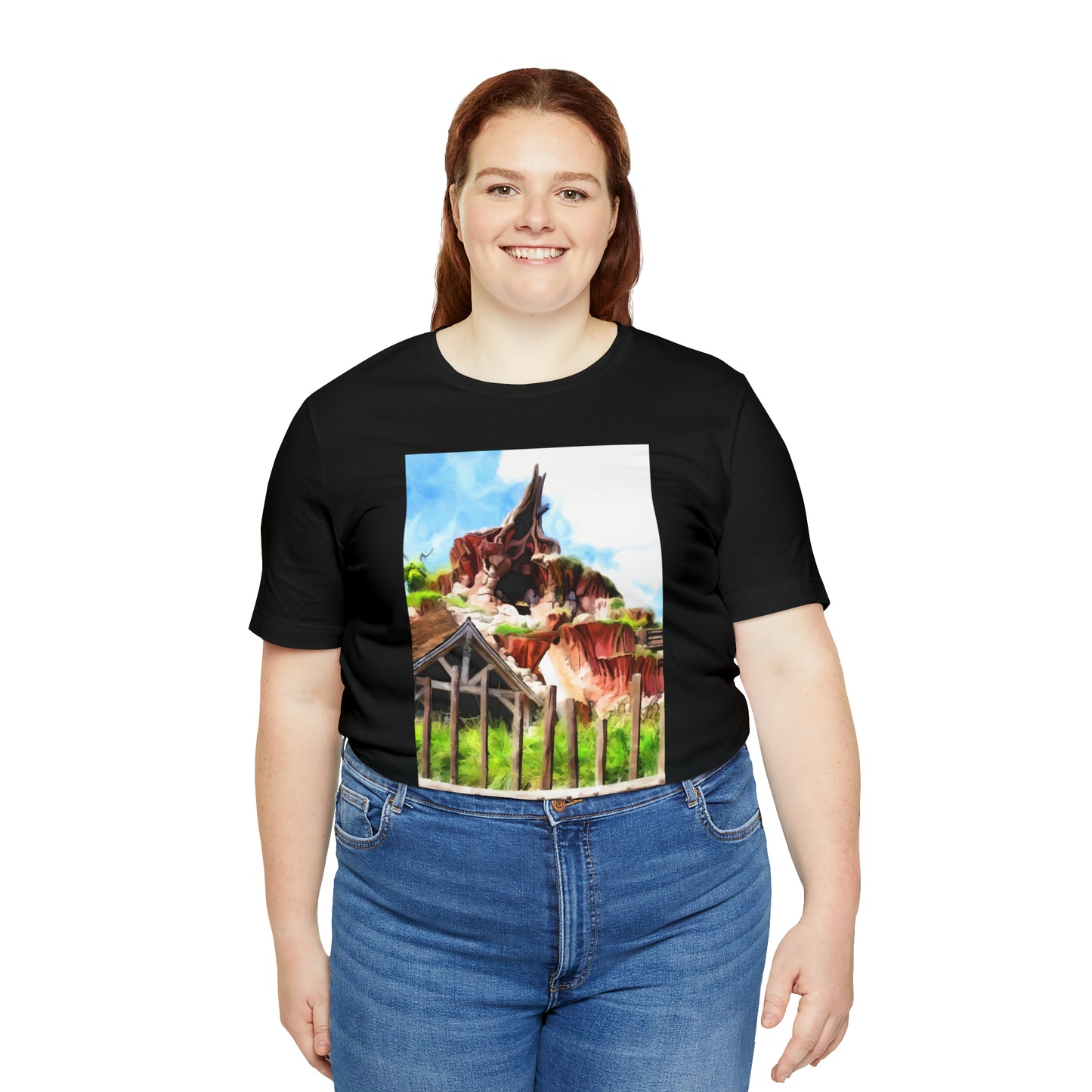 Unisex Jersey Short Sleeve Tee Painting of Disneyland ~ SPLASH MOUNTAIN