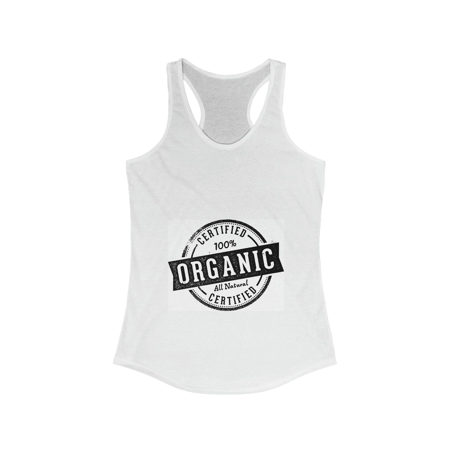 Women's Ideal Racerback Tank Certified Organic Food Stamp Label