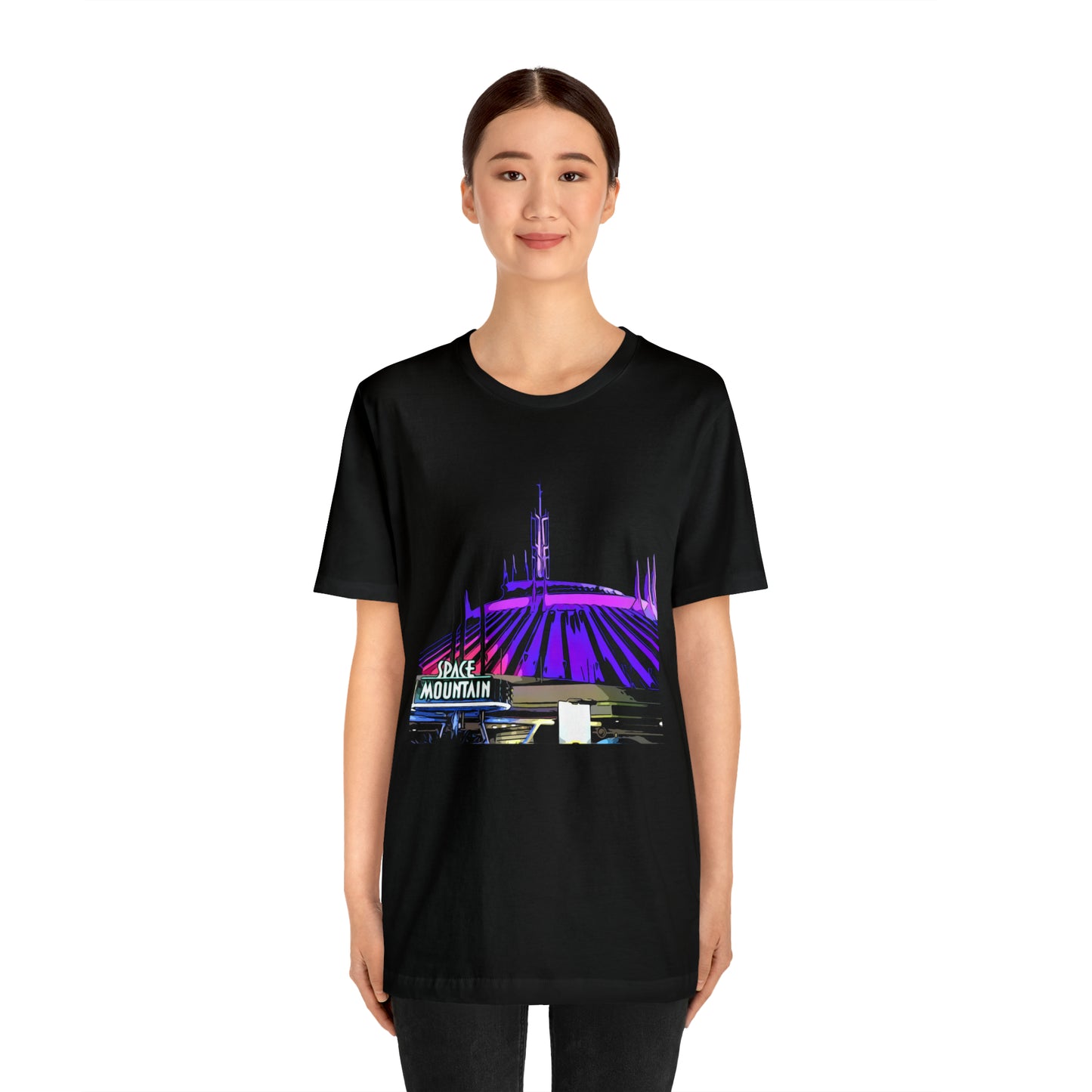Unisex Jersey Short Sleeve Tee Painting of Disneyland ~SPACE MOUNTAIN Ride