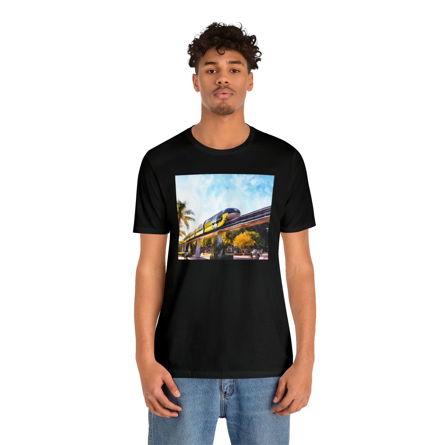 Unisex Jersey Short Sleeve Tee Painting of DISNEYLAND MONORAIL