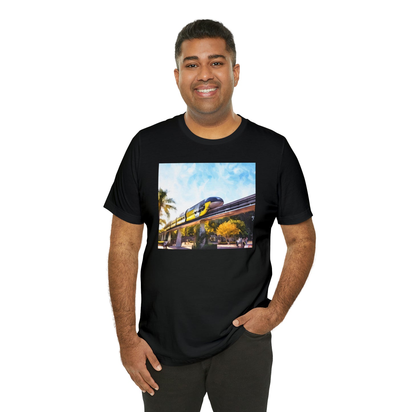 Unisex Jersey Short Sleeve Tee Painting of DISNEYLAND MONORAIL