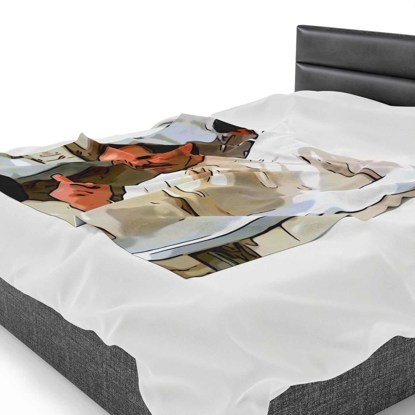 Velveteen Plush Blanket ~painting of Seinfeld tv show ~ No Soup for you!