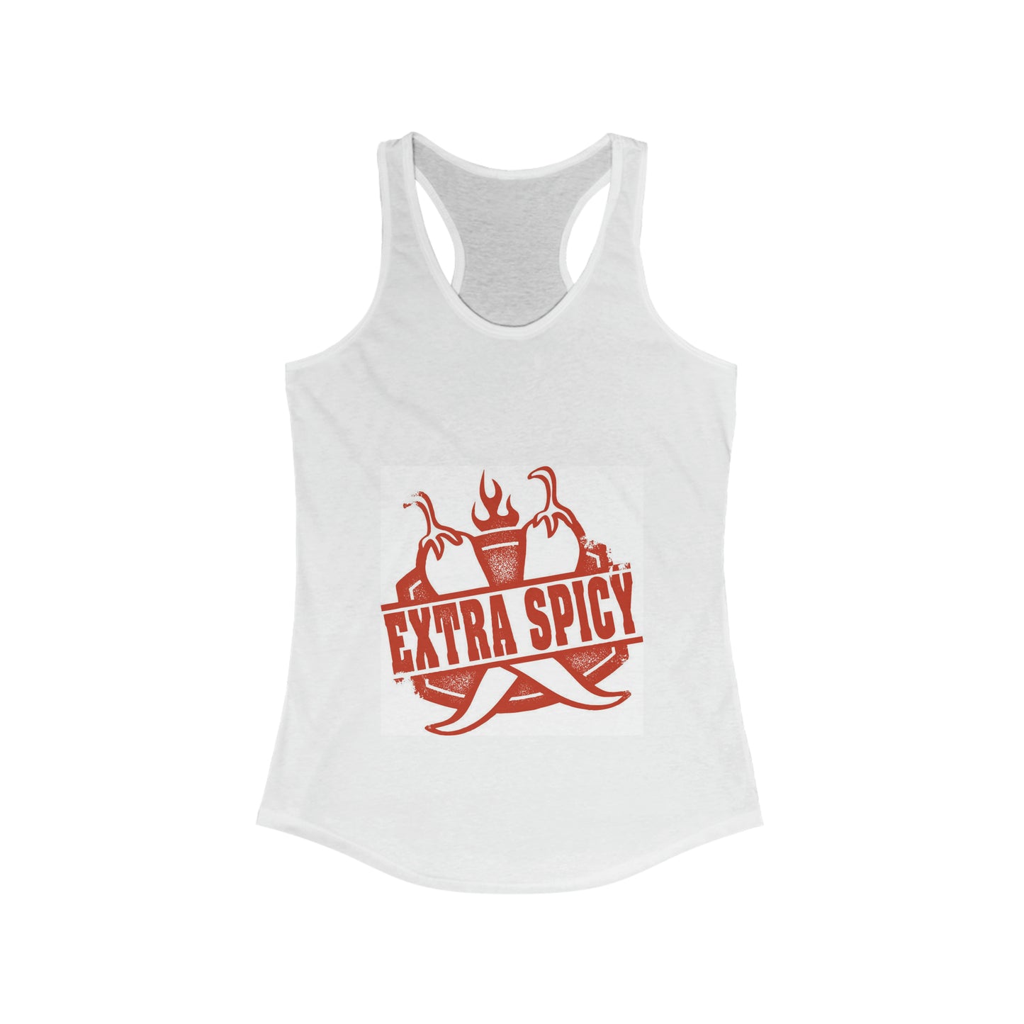 Women's Ideal Racerback Tank Extra Spicy Chili Pepper Stamp