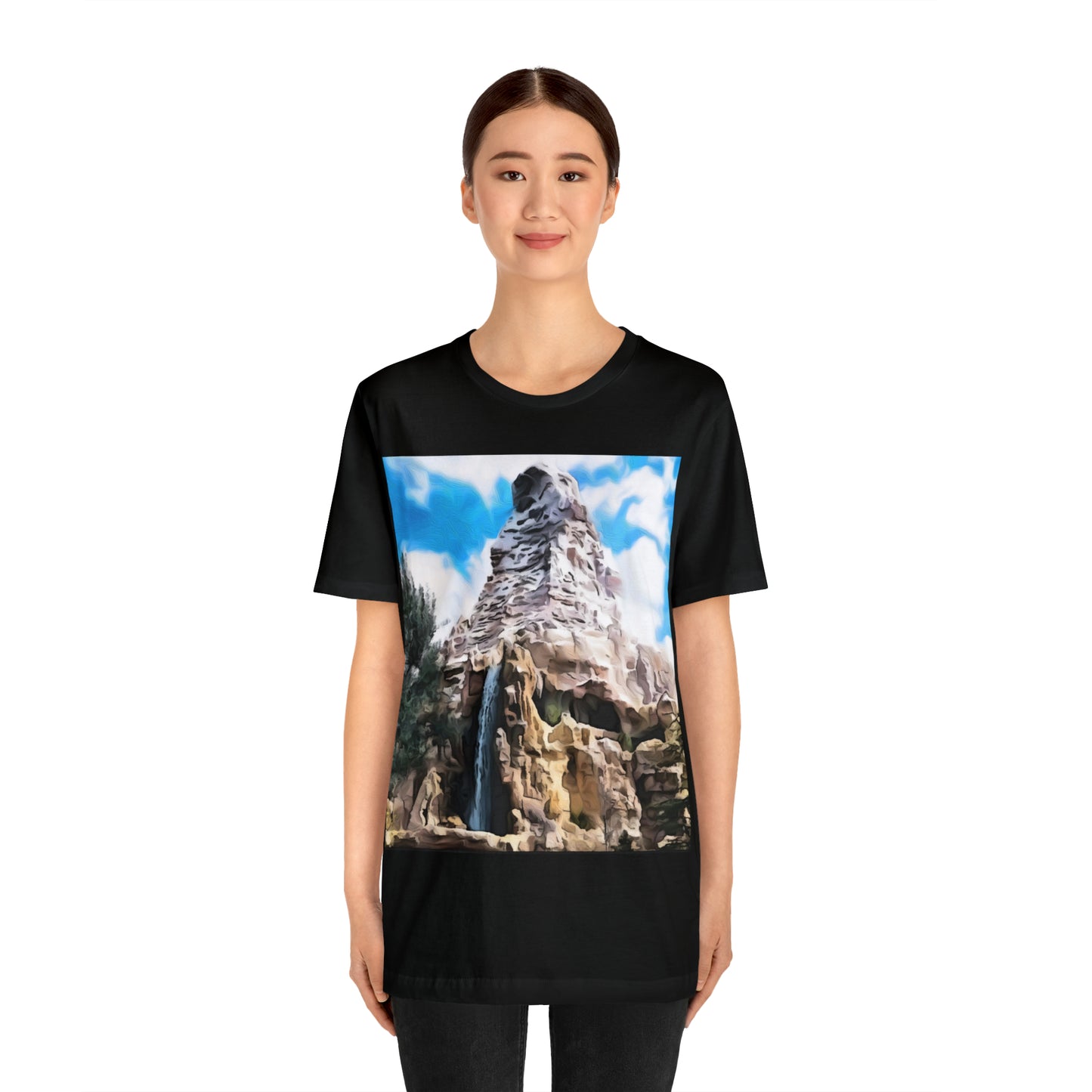 Unisex Jersey Short Sleeve Tee Painting of Disneyland MATTERHORN MOUNTAIN