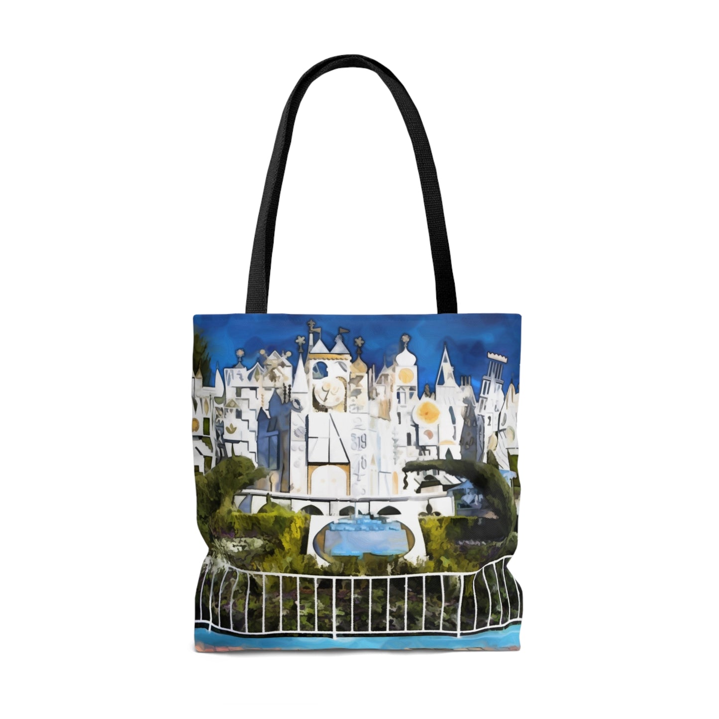 AOP Tote Bag Painting of Disneyland it's a small world ride