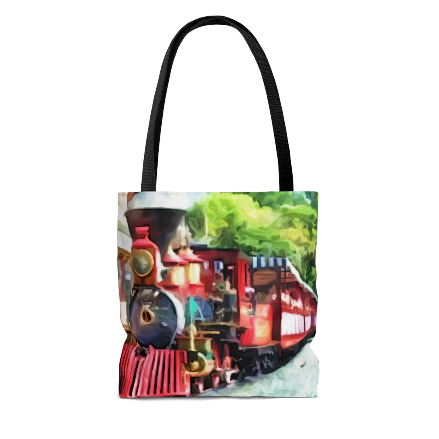 AOP Tote Bag Painting of Disneyland Railroad Main Street Station Train
