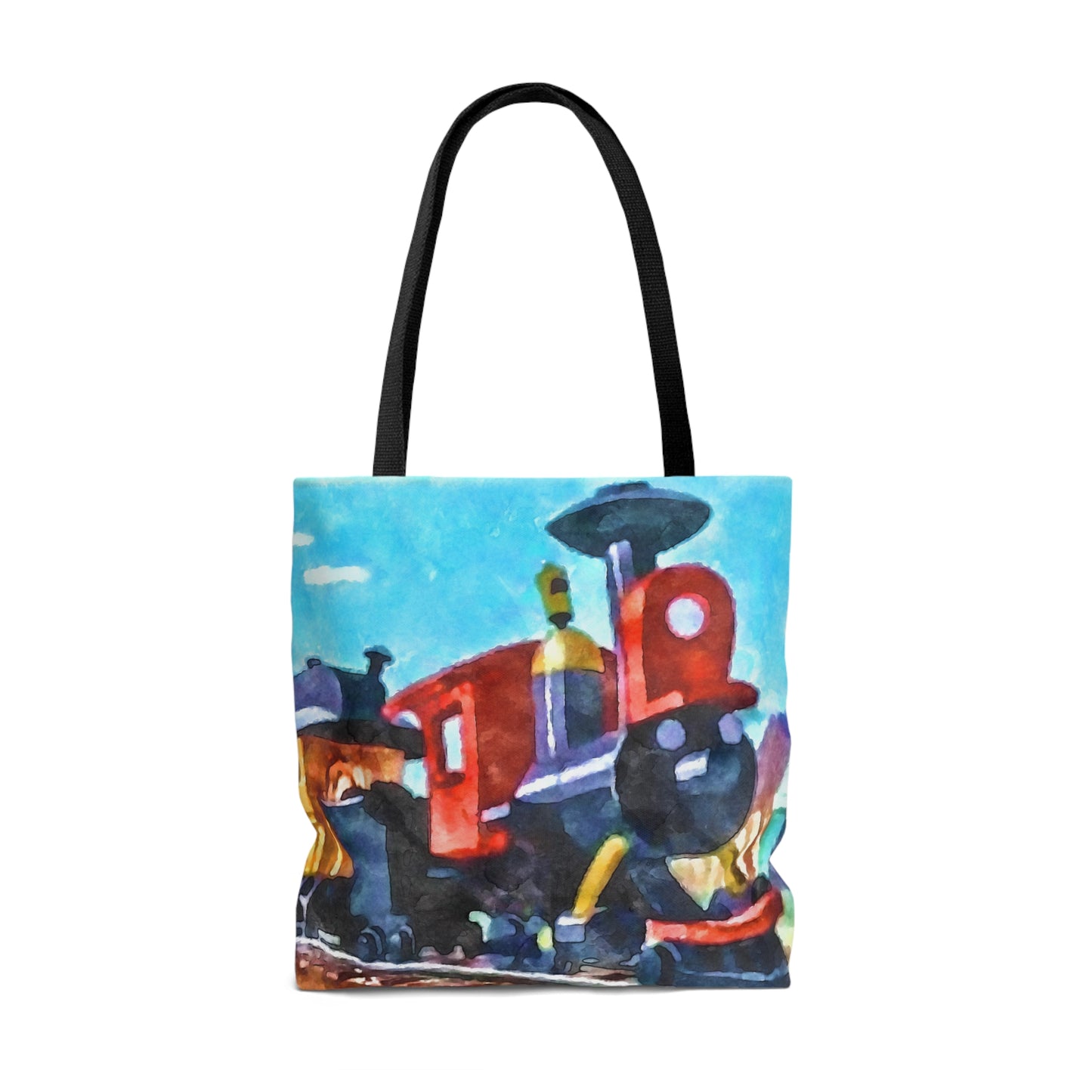 AOP Tote Bag Painting of Disneyland Jasey Jr. Train ride