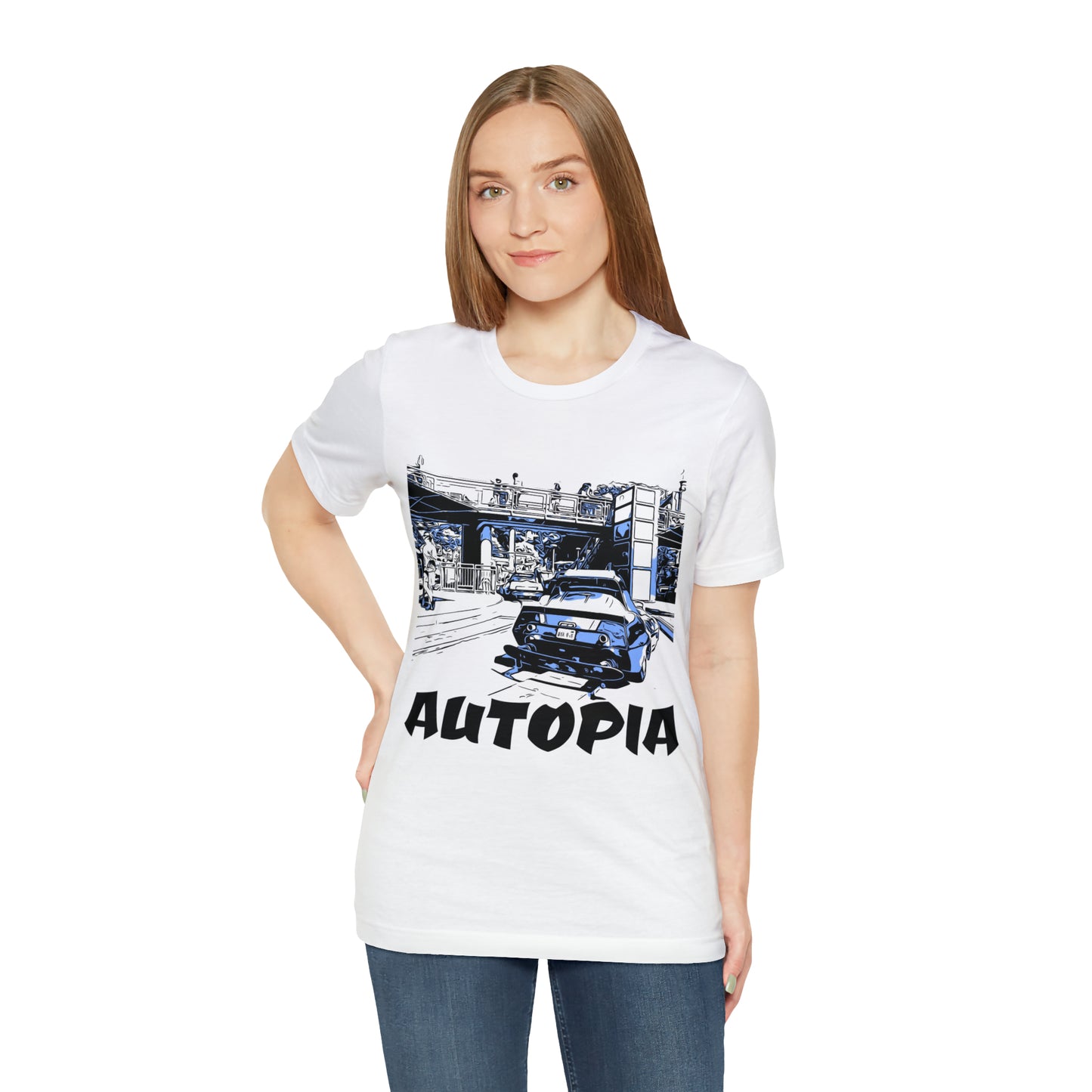 Unisex Jersey Short Sleeve Tee Painting of Disneyland AUTOPIA