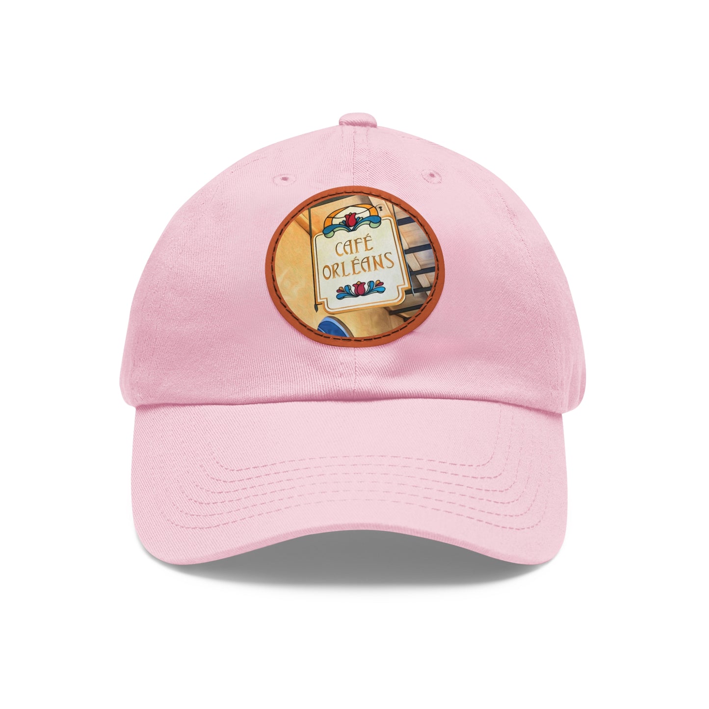 Dad Hat with Leather Patch (Round) Painting of Disneyland Resort Cafe Orlean's