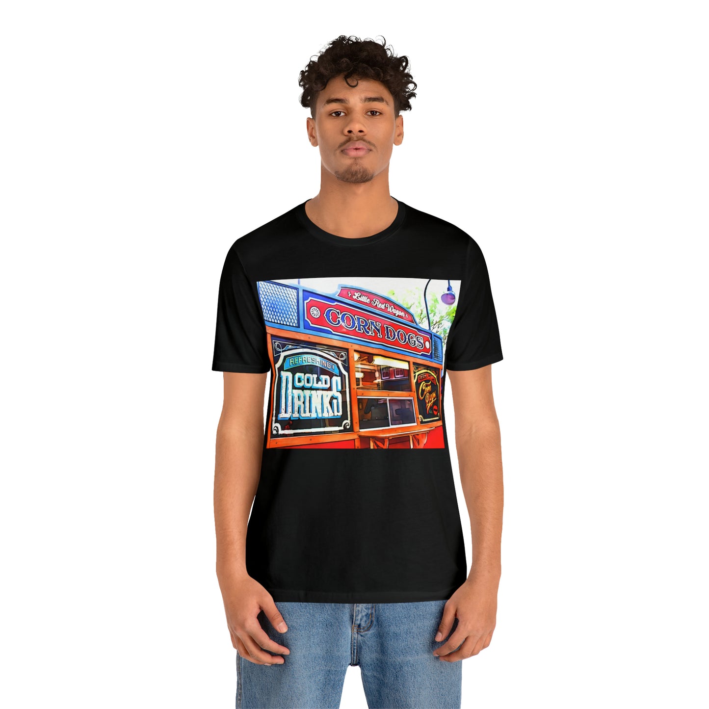 Unisex Jersey Short Sleeve Tee Painting of Disneyland CORN DOGS