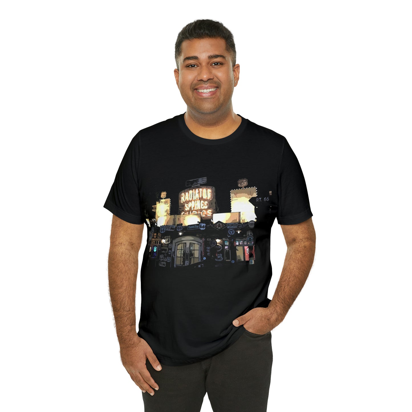 Unisex Jersey Short Sleeve Tee painting of Disneyland DCA Radiator Springs