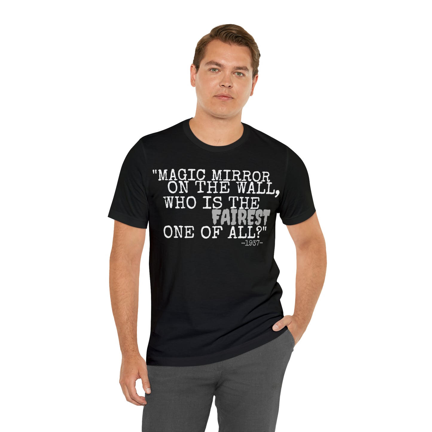 Unisex Jersey Short Sleeve Tee Disney Snow White movie quote magic mirror on the