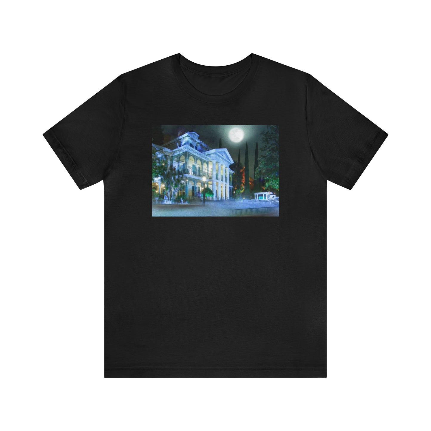 Unisex Jersey Short Sleeve Tee Painting of Disneyland the HAUNTED MANSION