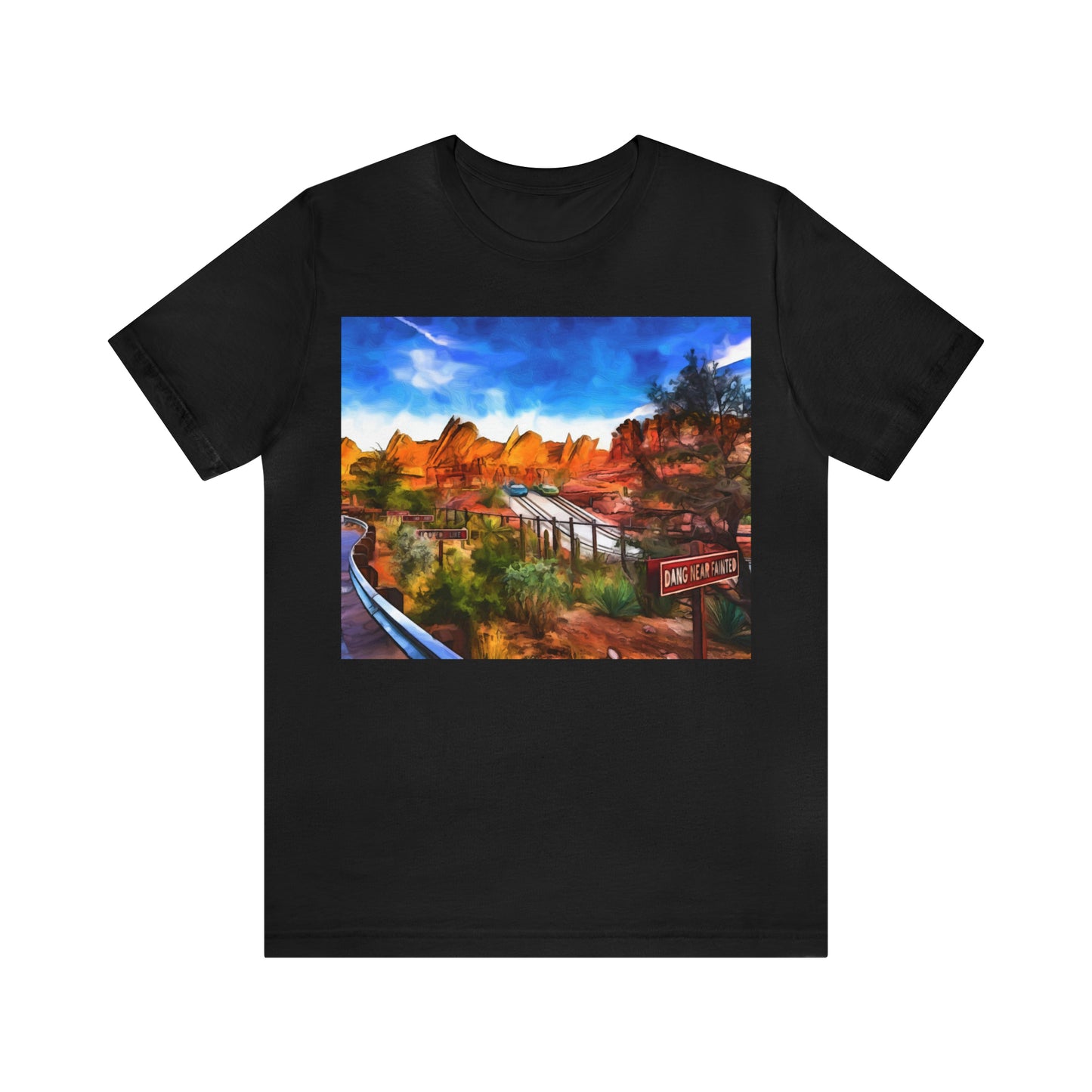 Unisex Jersey Short Sleeve Tee Painting of Disneyland RADIATOR SPRINGS RACERS