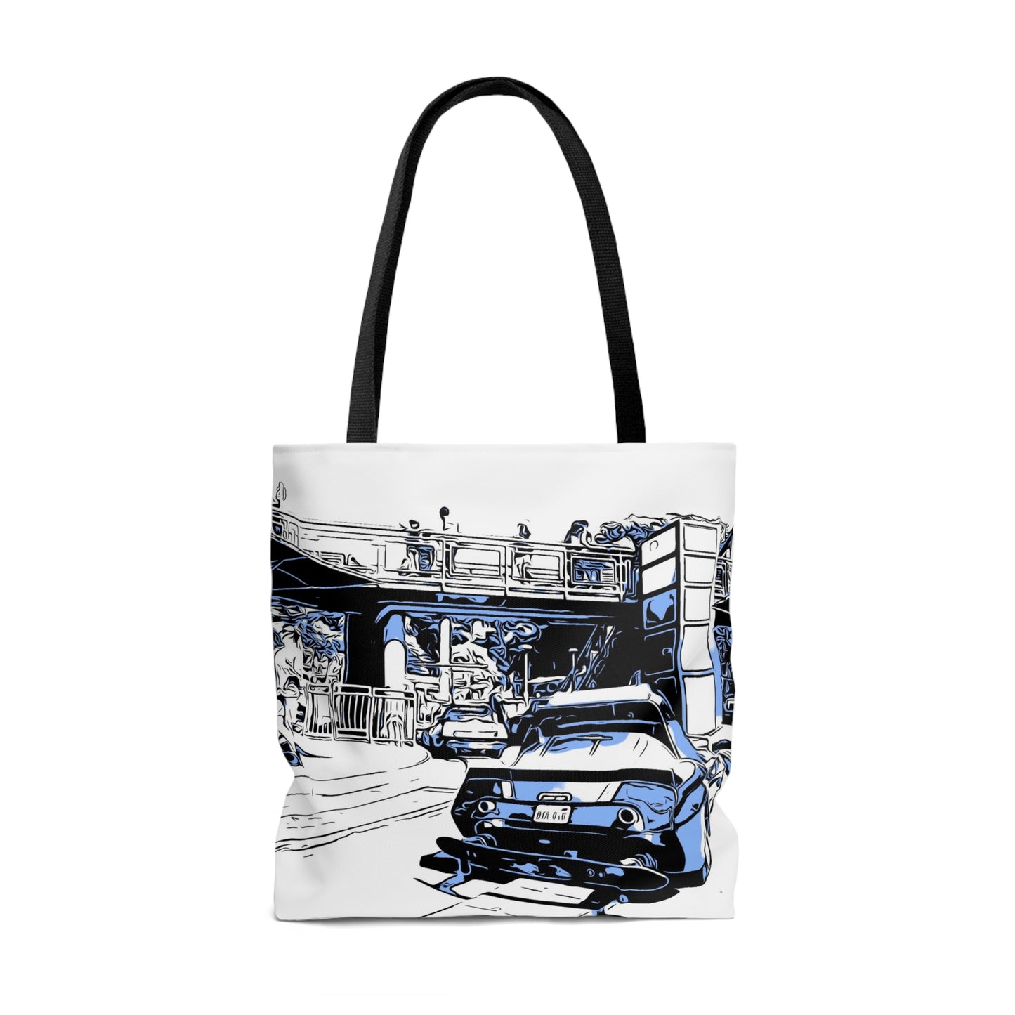 AOP Tote Bag painting of Disneyland Resort Autopia Ride