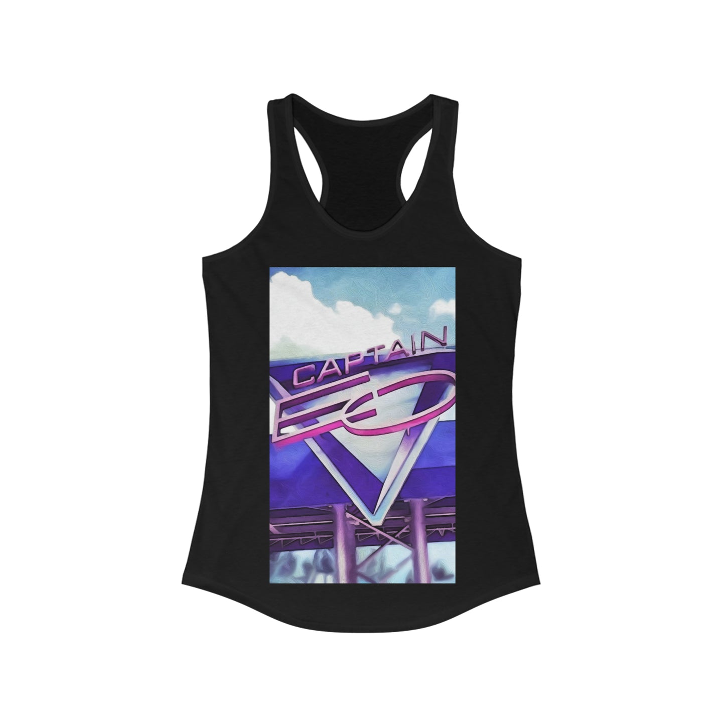 Women's Ideal Racerback Tank Painting of Disneyland Resort Captain EO