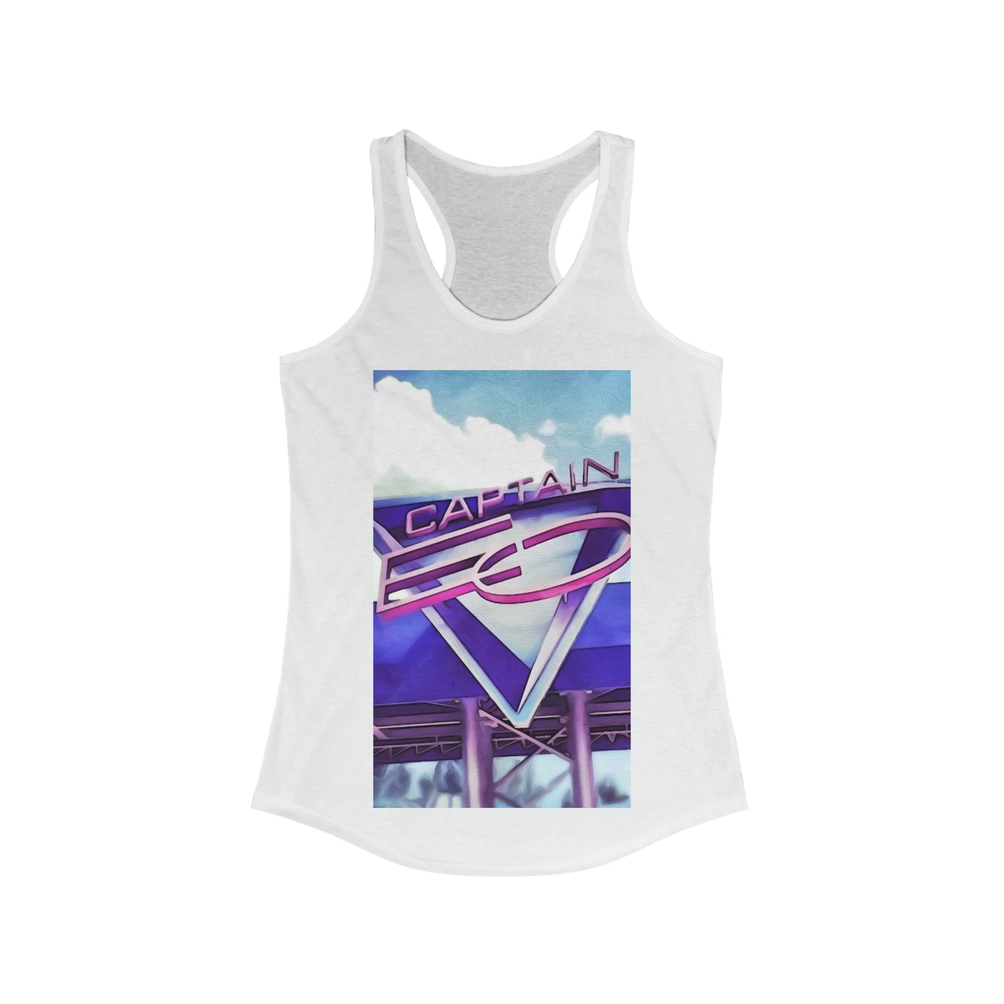 Women's Ideal Racerback Tank Painting of Disneyland Resort Captain EO
