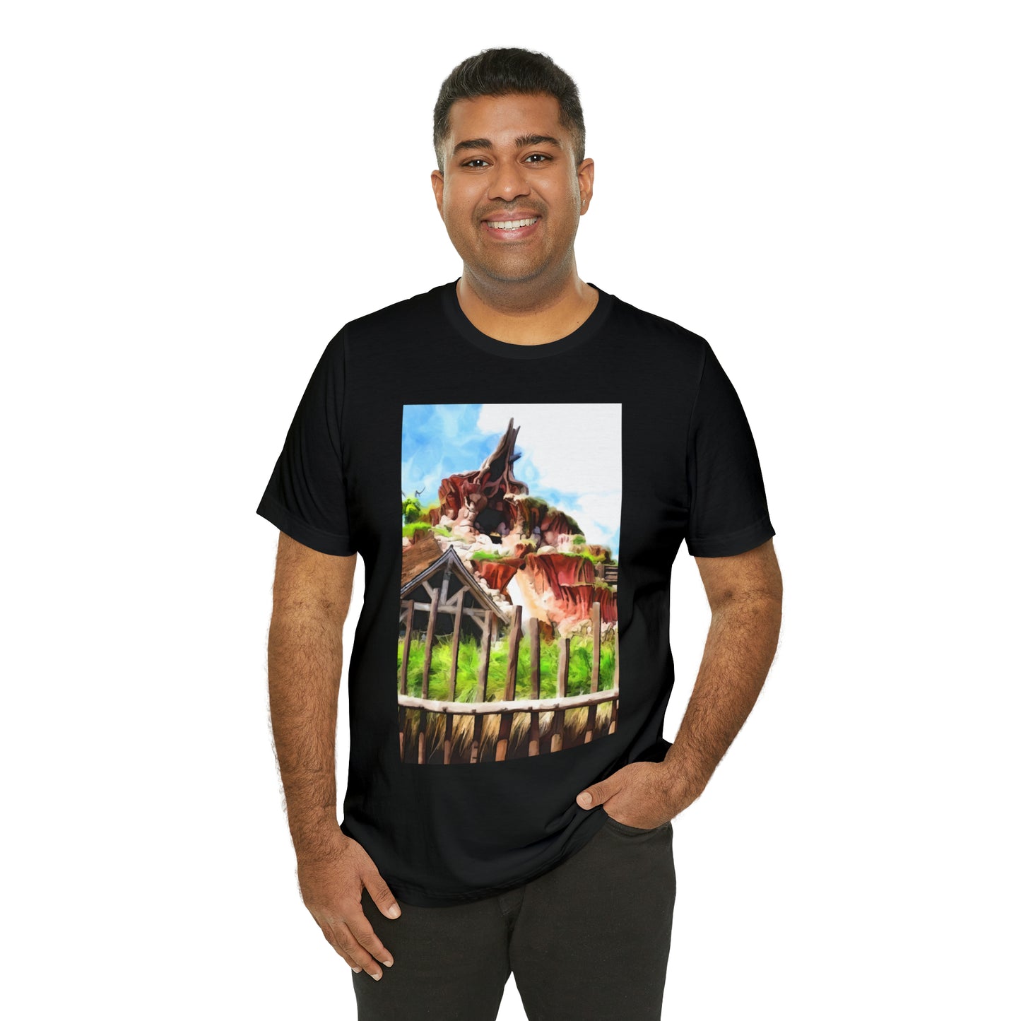 Unisex Jersey Short Sleeve Tee Painting of Disneyland ~ SPLASH MOUNTAIN
