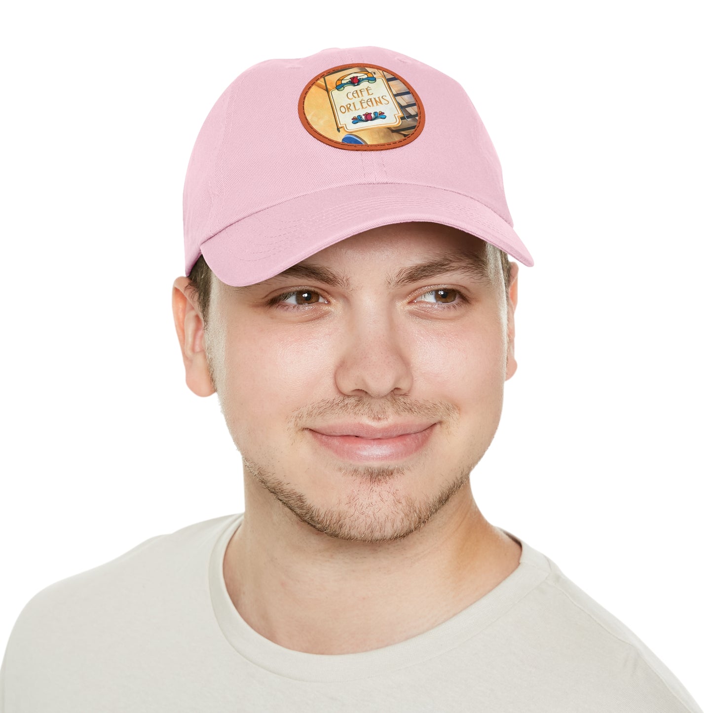 Dad Hat with Leather Patch (Round) Painting of Disneyland Resort Cafe Orlean's