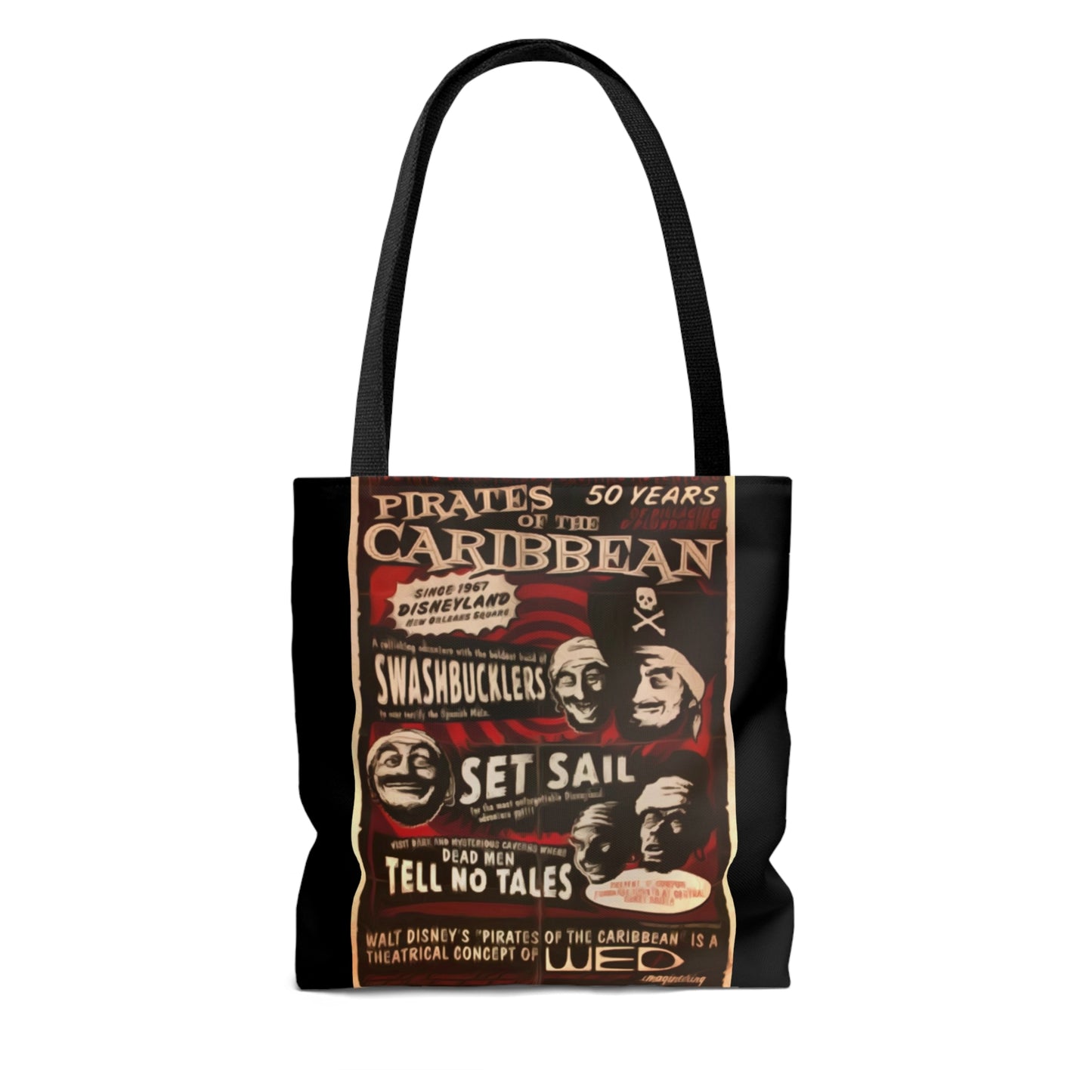 AOP Tote Bag Painting of Disneyland Pirates of the Carribean Vintage Poster