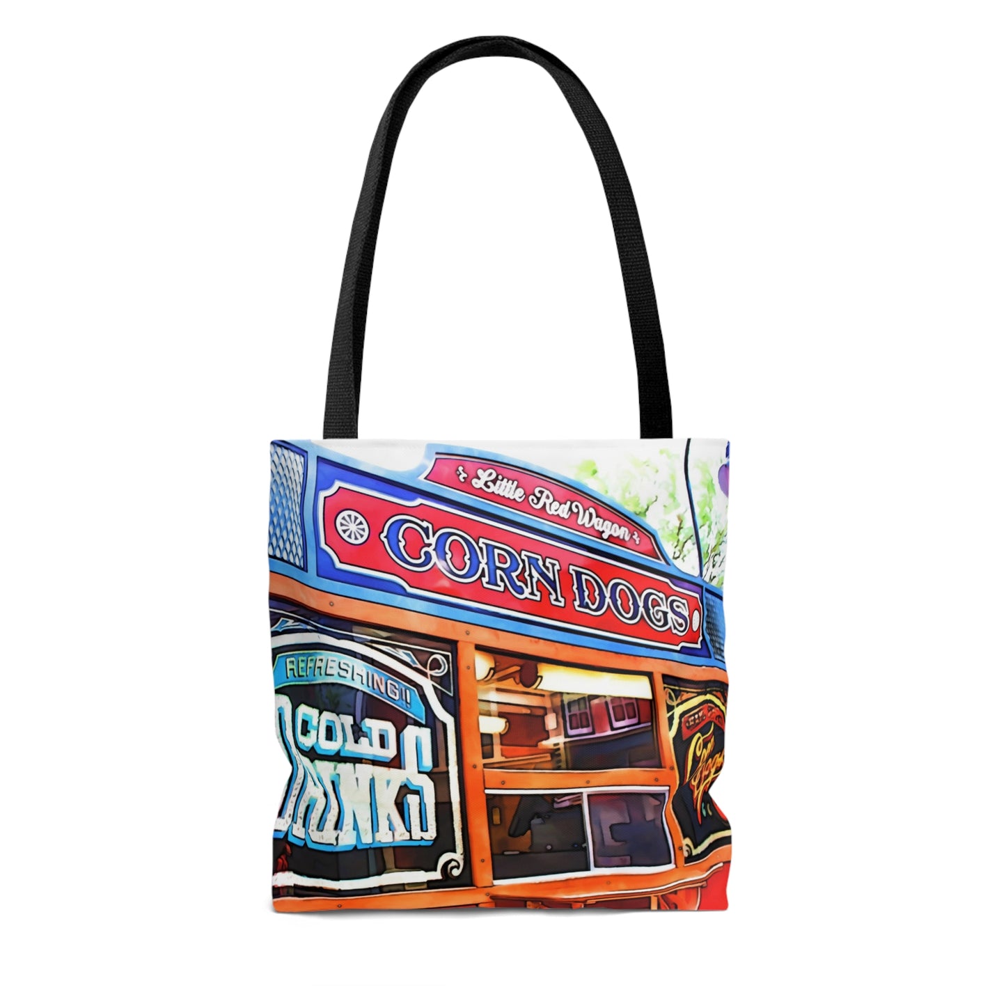 AOP Tote Bag Painting of Disneyland Resort ~ Little Red Wagon Corn Dog