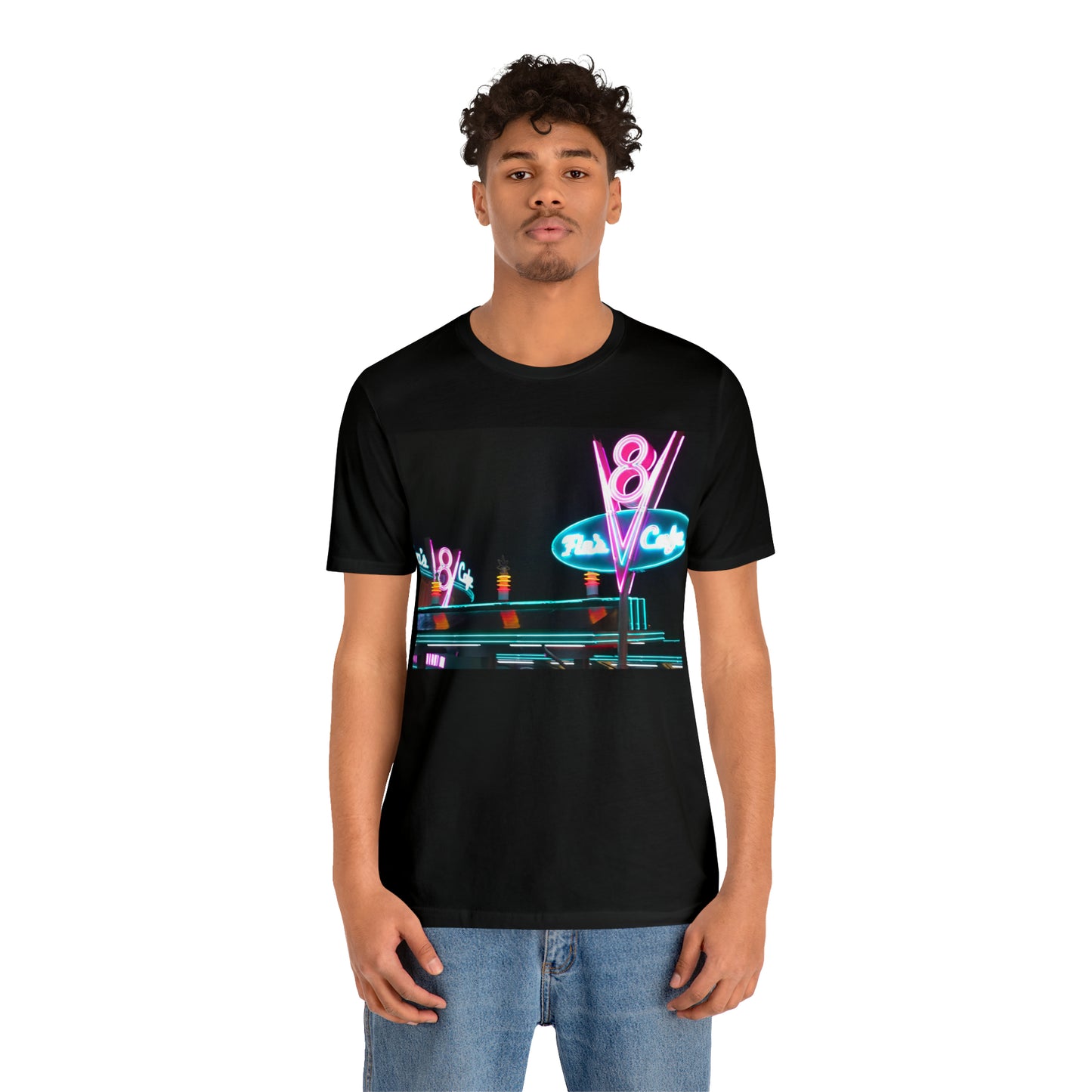 Unisex Jersey Short Sleeve Tee painting of Disneyland DCA Flo's V8 Cafe