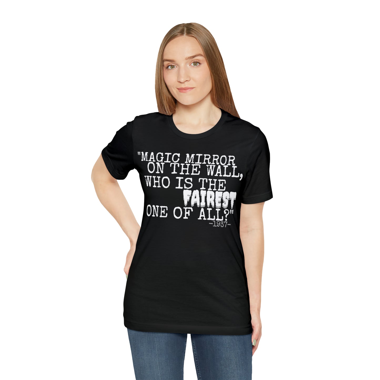 Unisex Jersey Short Sleeve Tee Disney Snow White movie quote magic mirror on the