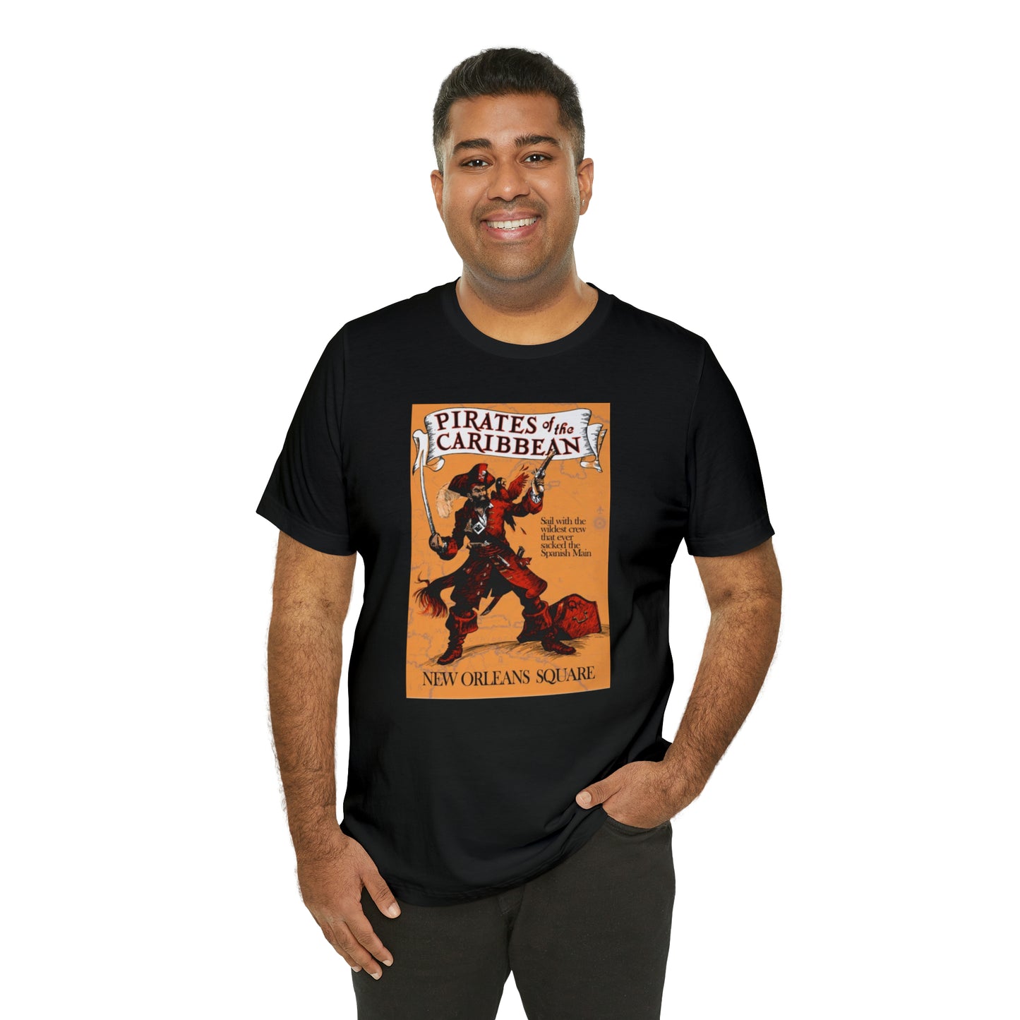 Unisex Jersey Short Sleeve Tee Painting of Disneyland Pirates of the Carribean