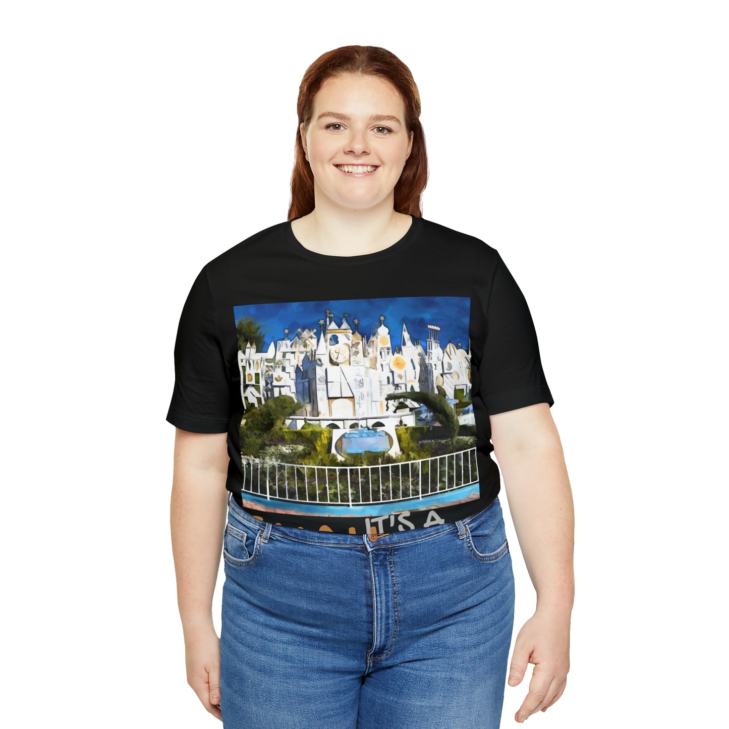 Unisex Jersey Short Sleeve Tee Painting of It's A Disney Thing! SMALL WORLD