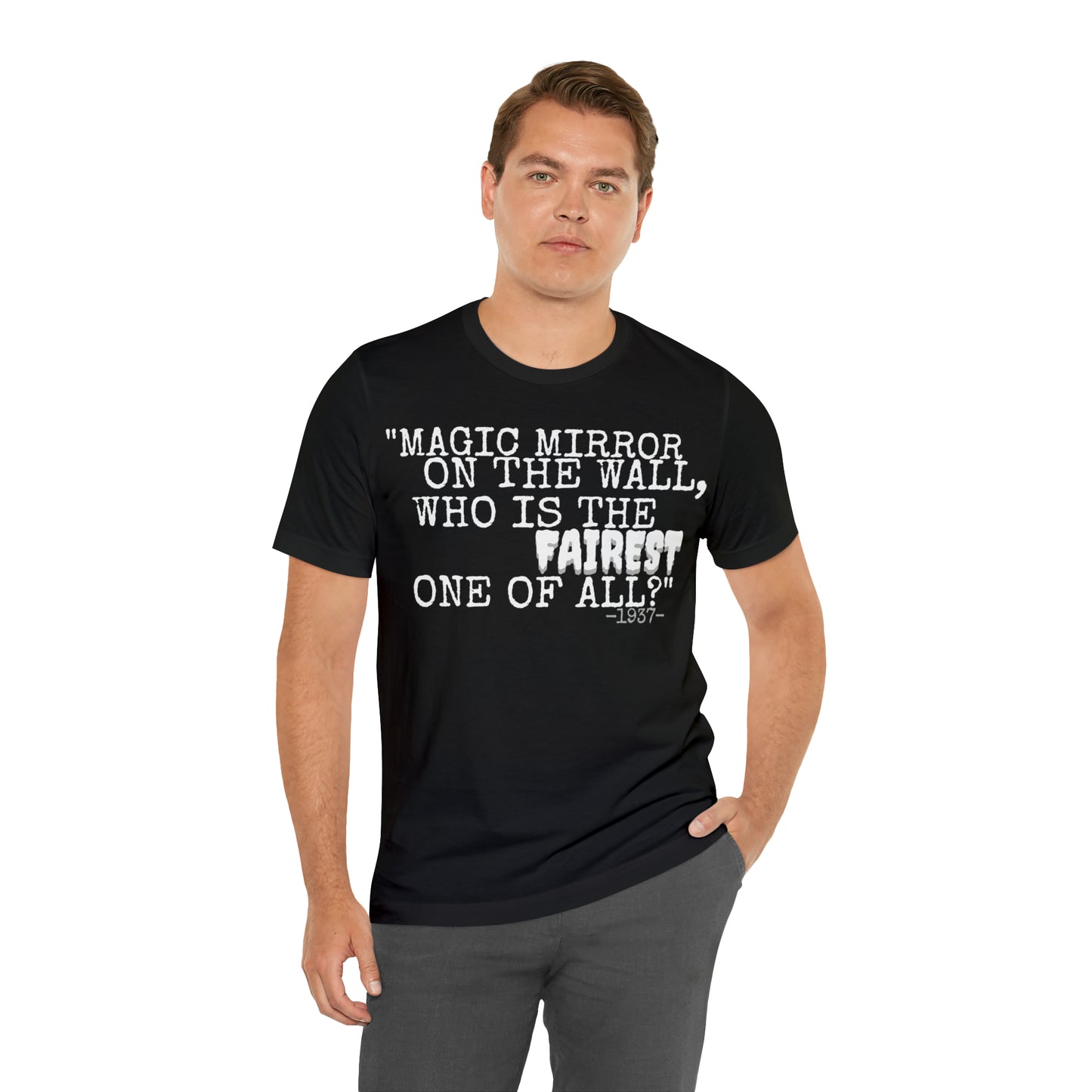 Unisex Jersey Short Sleeve Tee Disney Snow White movie quote magic mirror on the